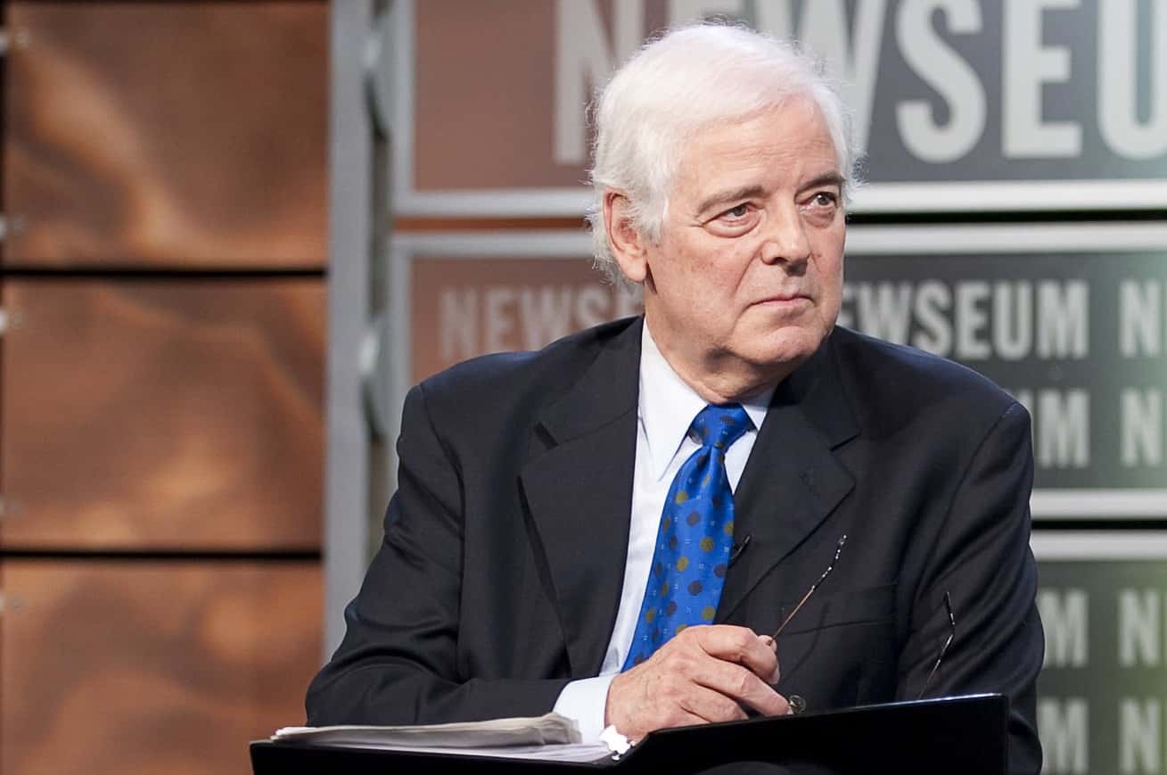 NASA Apollo 10 Astronaut Gene Cernan, right, answers questions from the Newseum's distinguished journalist-in-residence, Nick Clooney - 2009
