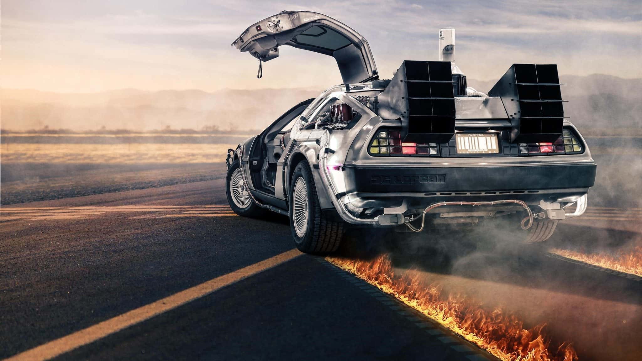 Back to the Future Wallpaper DeLorean