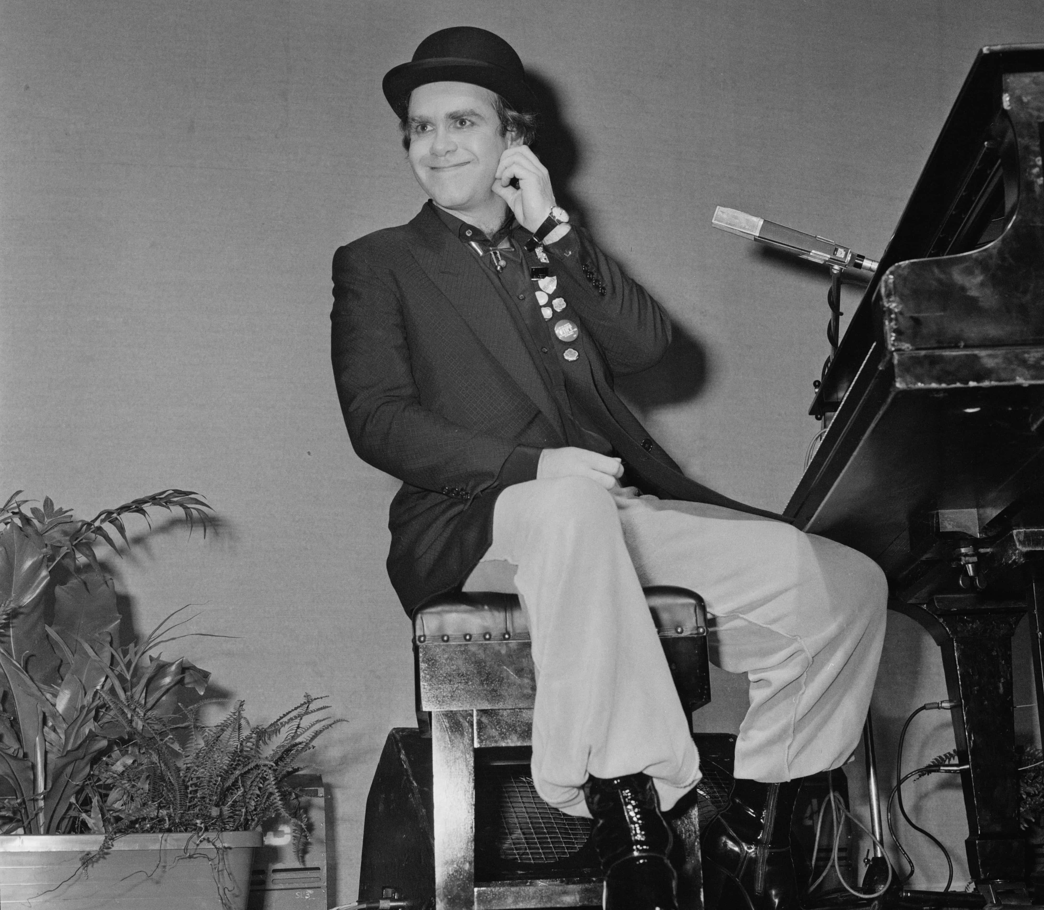 Elton John performing at the Hilton Hotel, London - 1978