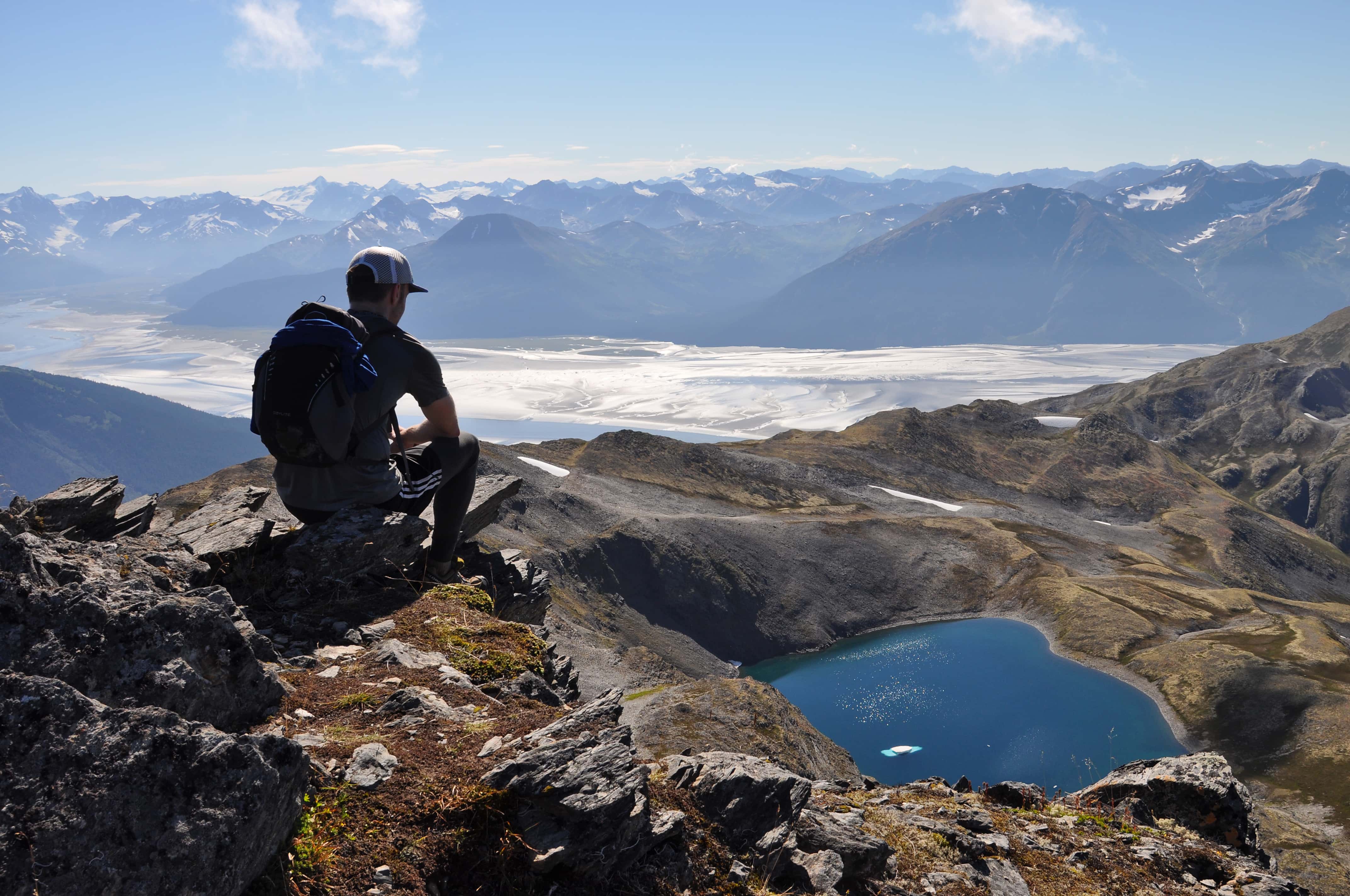  A hiker on the summit of Gentoo Peak, in Alaska - 2016