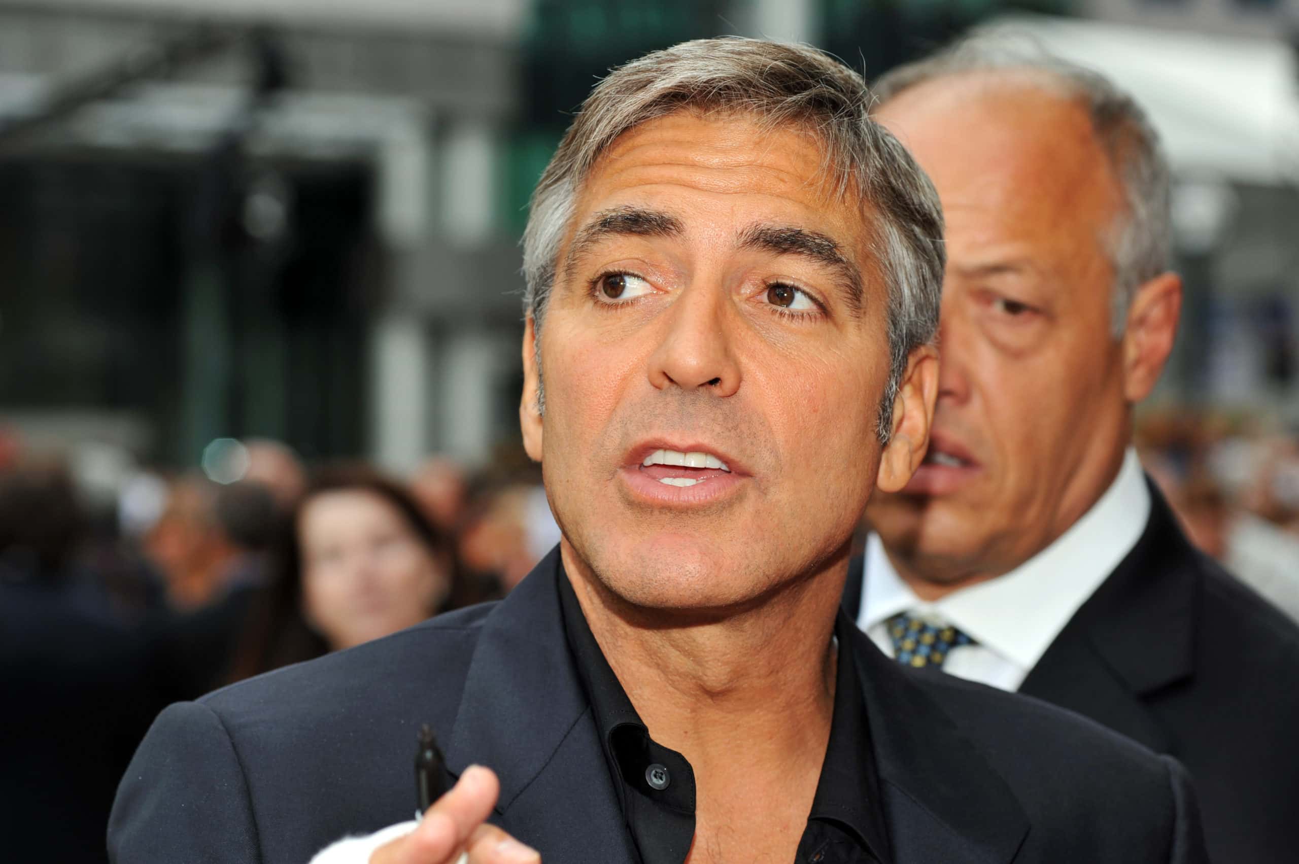 George Clooney talking and looking at side - 2009