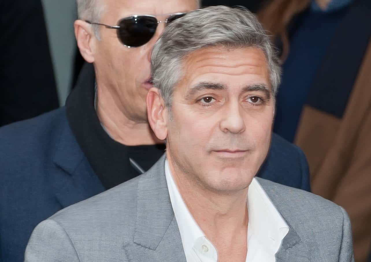 George Clooney leaving the press conference of THE MONUMENTS MEN at the Berlinale 2014