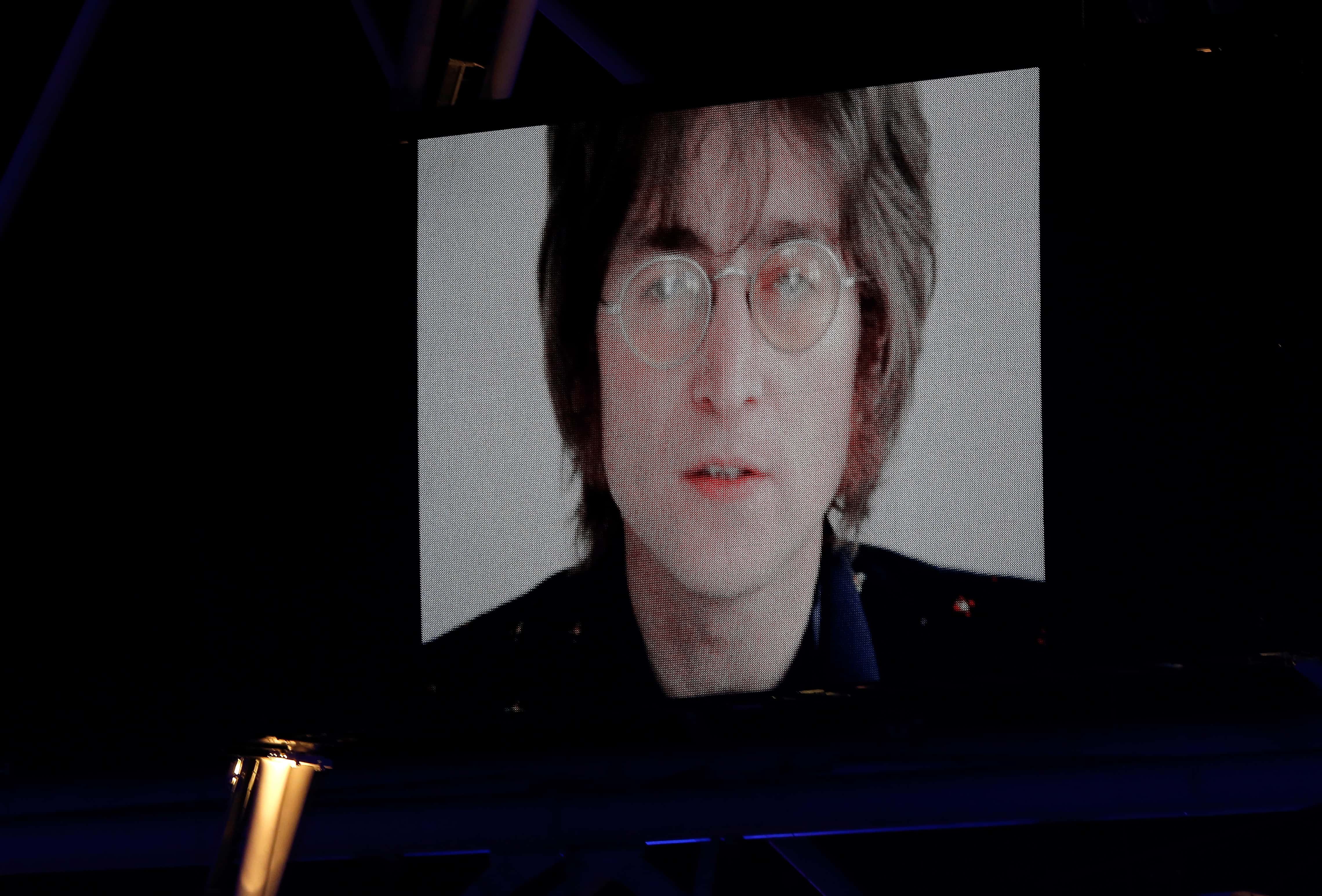 John Lennon is displayed on a screen inside the stadium - 2012