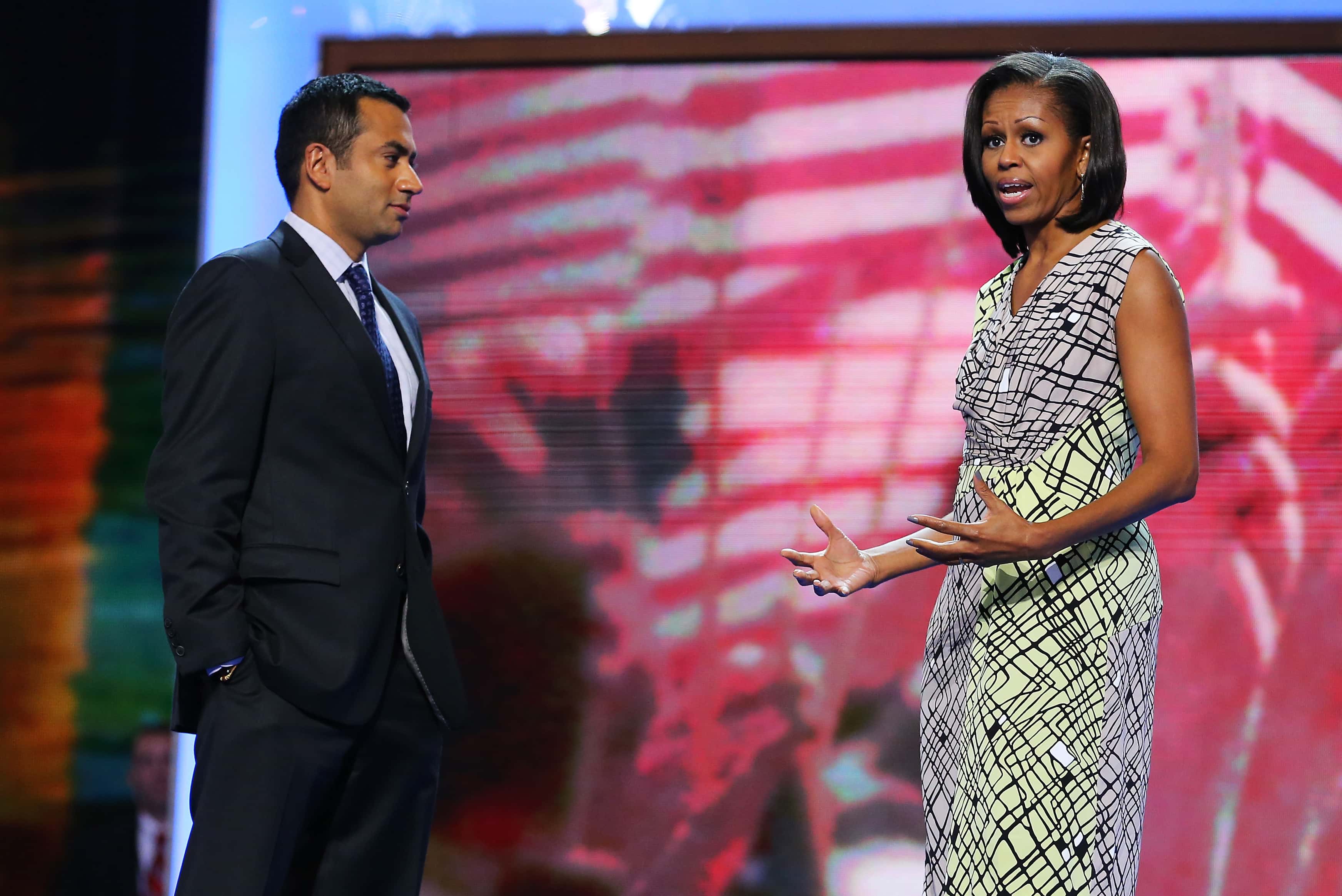   First lady Michelle Obama and actor Kal Penn
