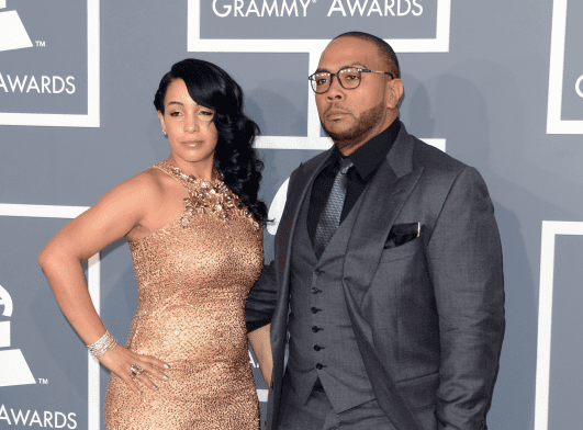 Monique Idlett Mosley and Timbaland arrives at the 55th Annual GRAMMY Awards - 2013