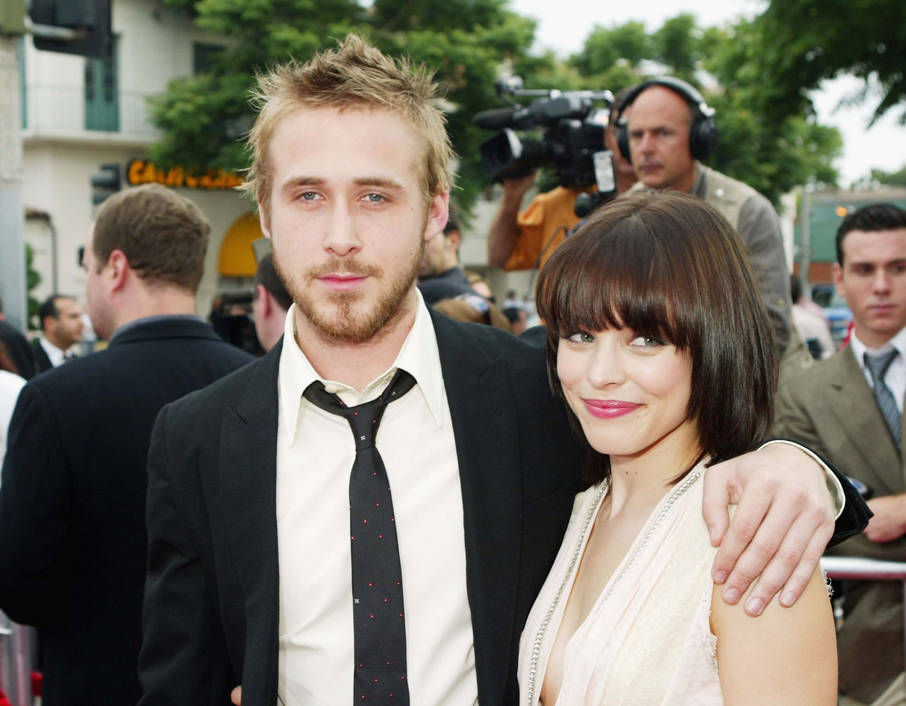 Actors Ryan Gosling (left) and Rachel McAdams arrive at the premiere of New Lines'