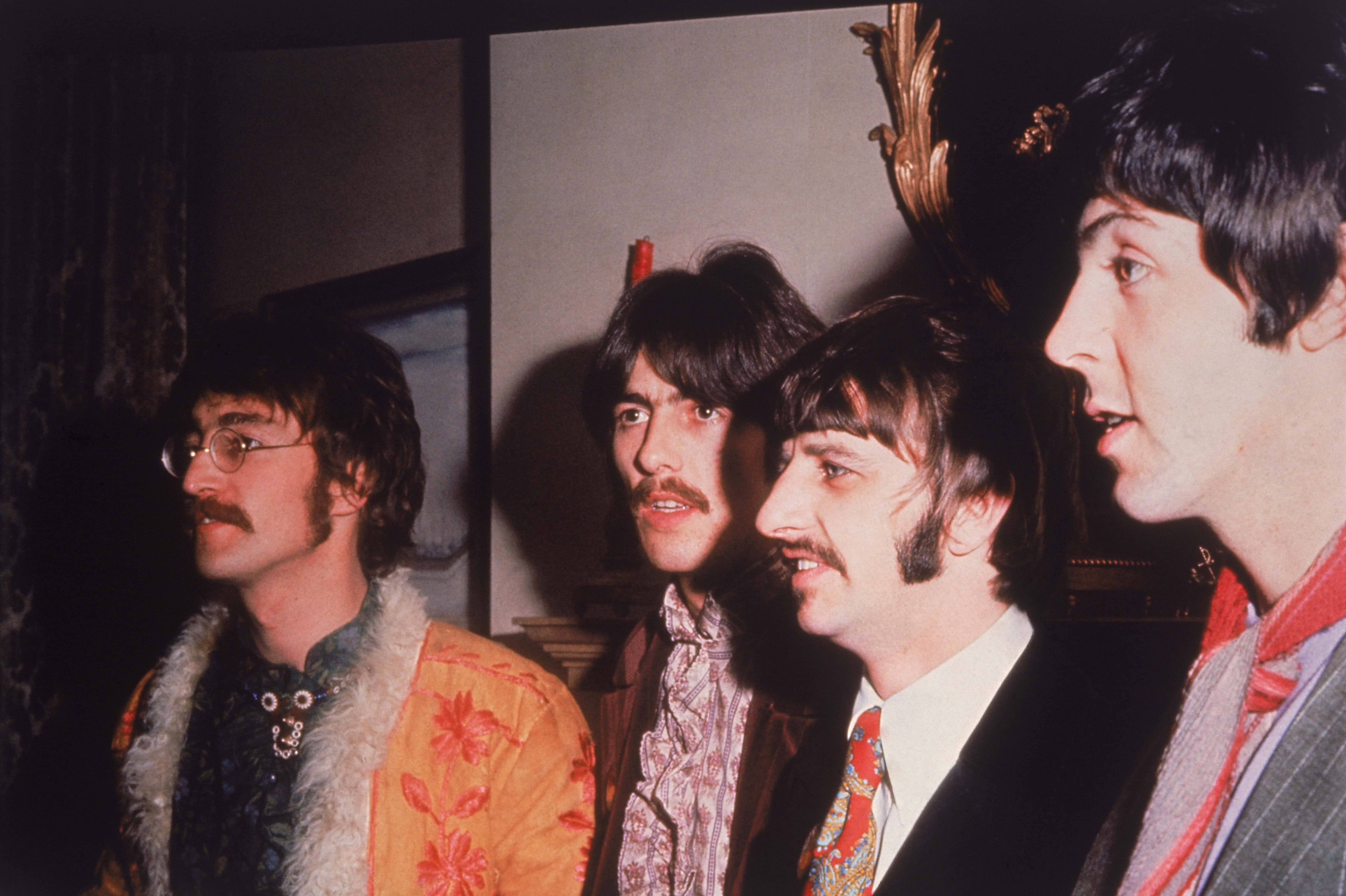 British pop group the Beatles, (from left to right), John, George, Ringo and Paul