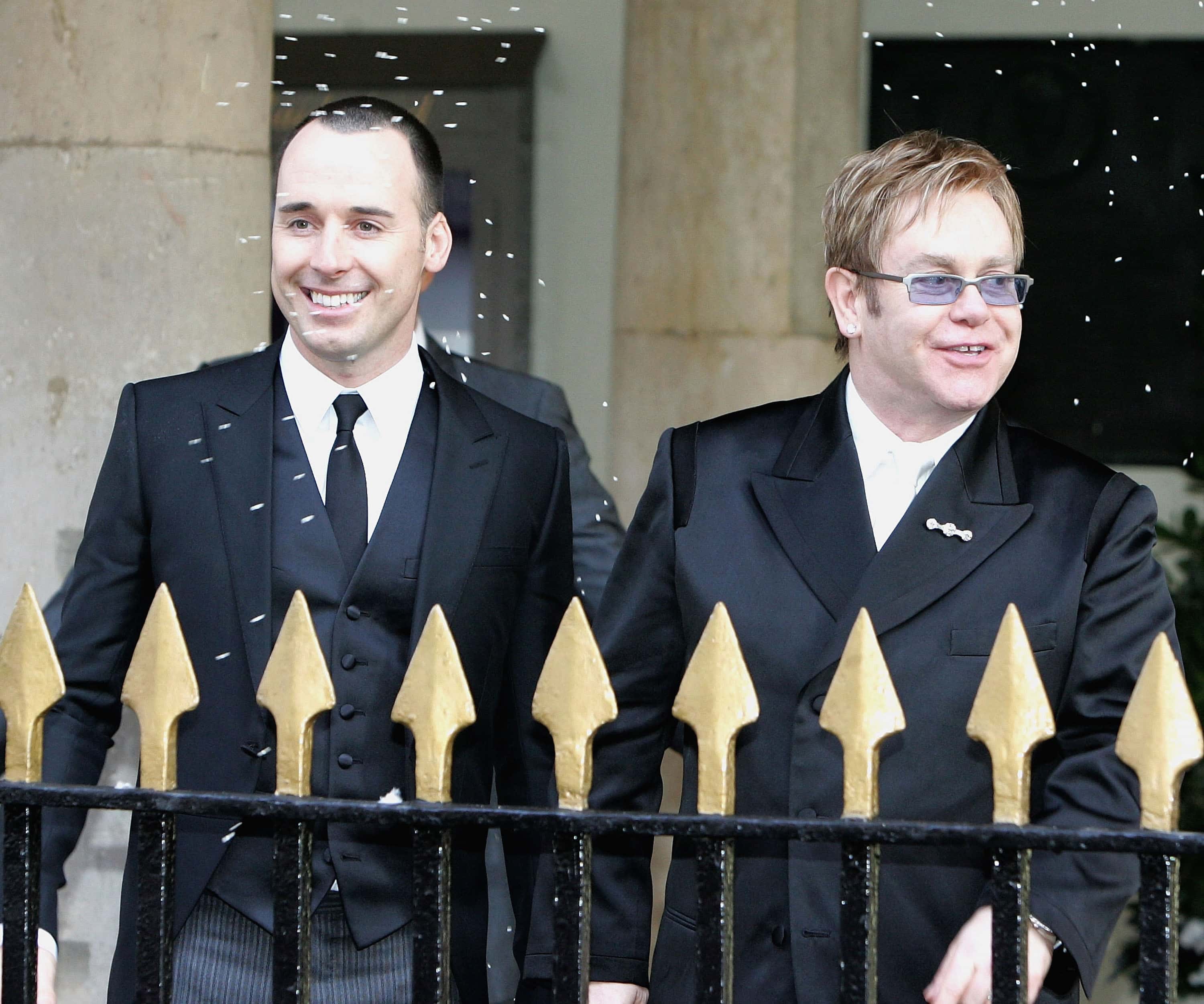 Elton John and David Furnish leave as a married couple following their civil partnership ceremony - 2005