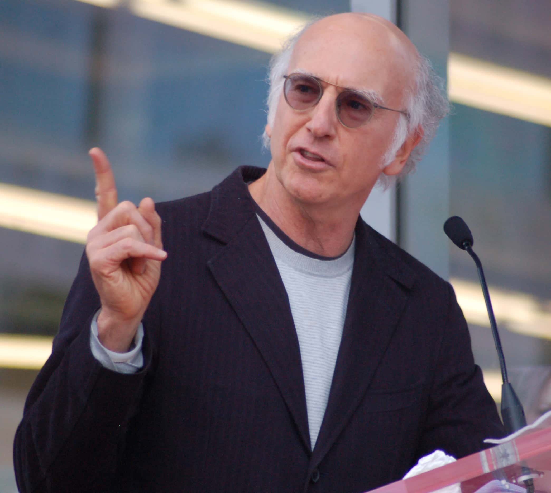 Larry David at a ceremony for Mary Steenburgen