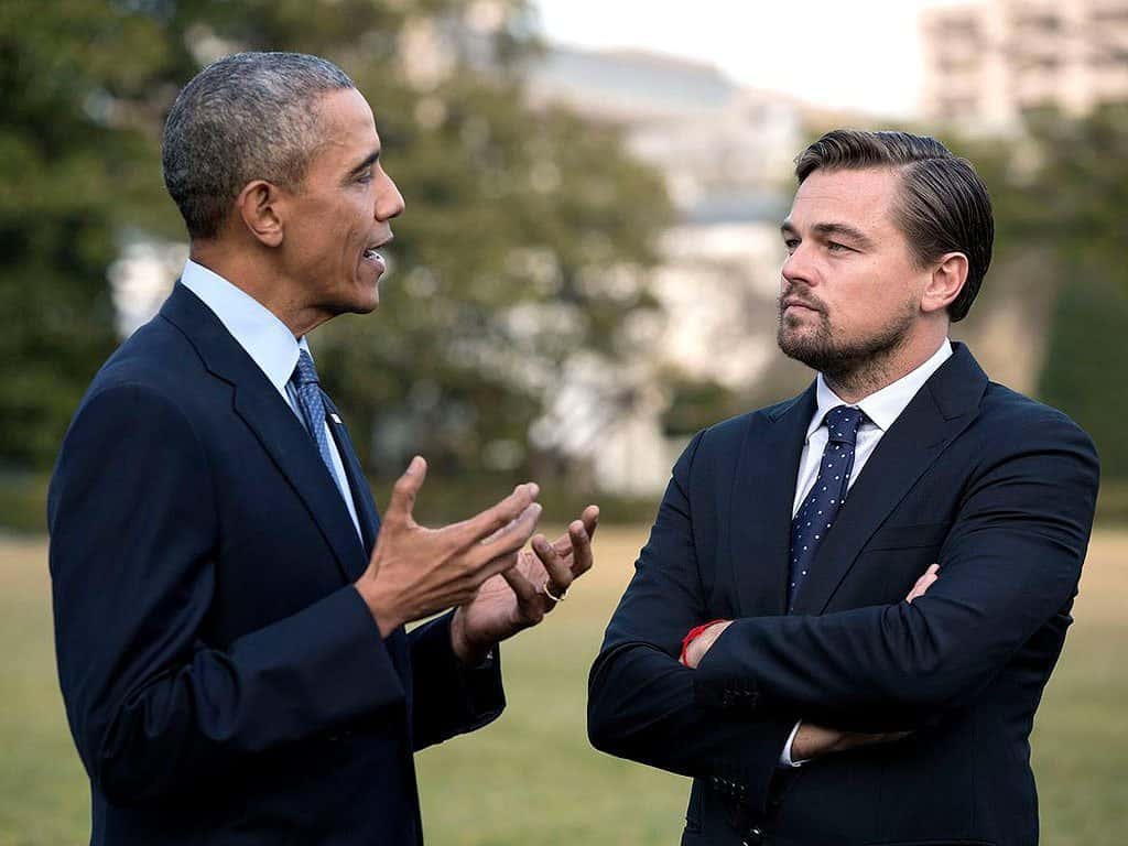 Leonardo DiCaprio and Barrack Obama