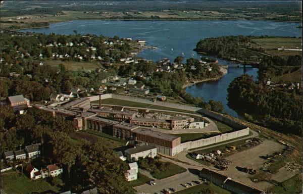 Air View of Maine State Prison, Georges River and Harbor Thomaston