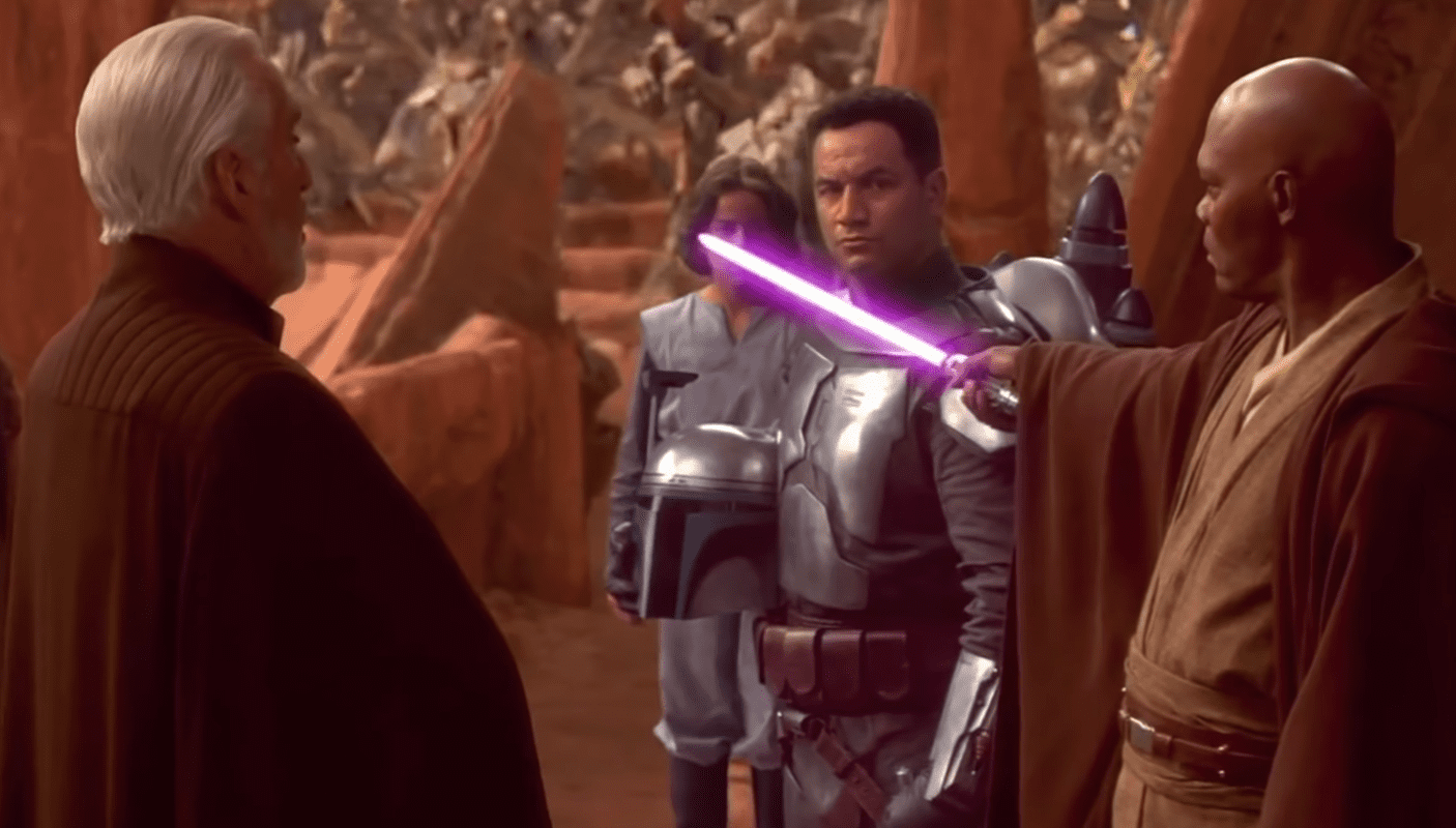 A screenshot of the movie Star Wars: Episode II – Attack of the Clones