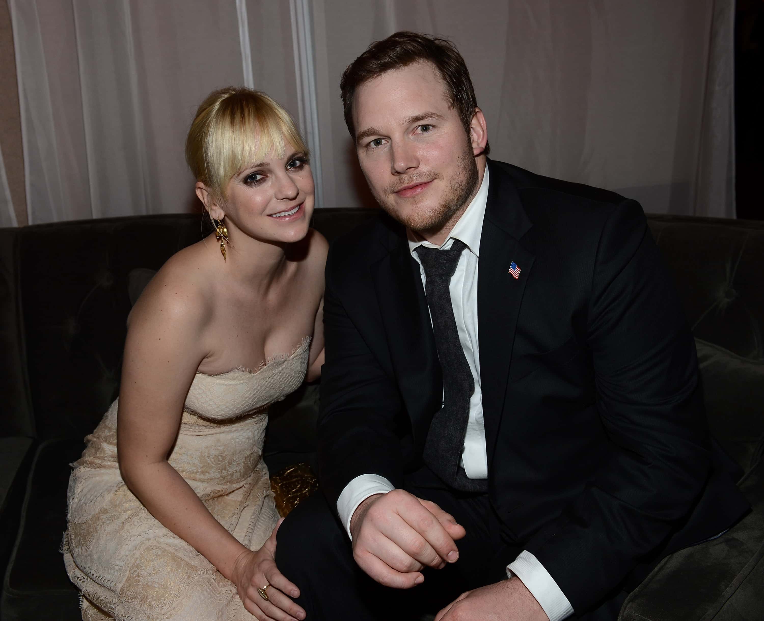 Actress Anna Faris (L) and actor Chris Pratt at the premiere of Columbia Pictures' "Zero Dark Thirty"