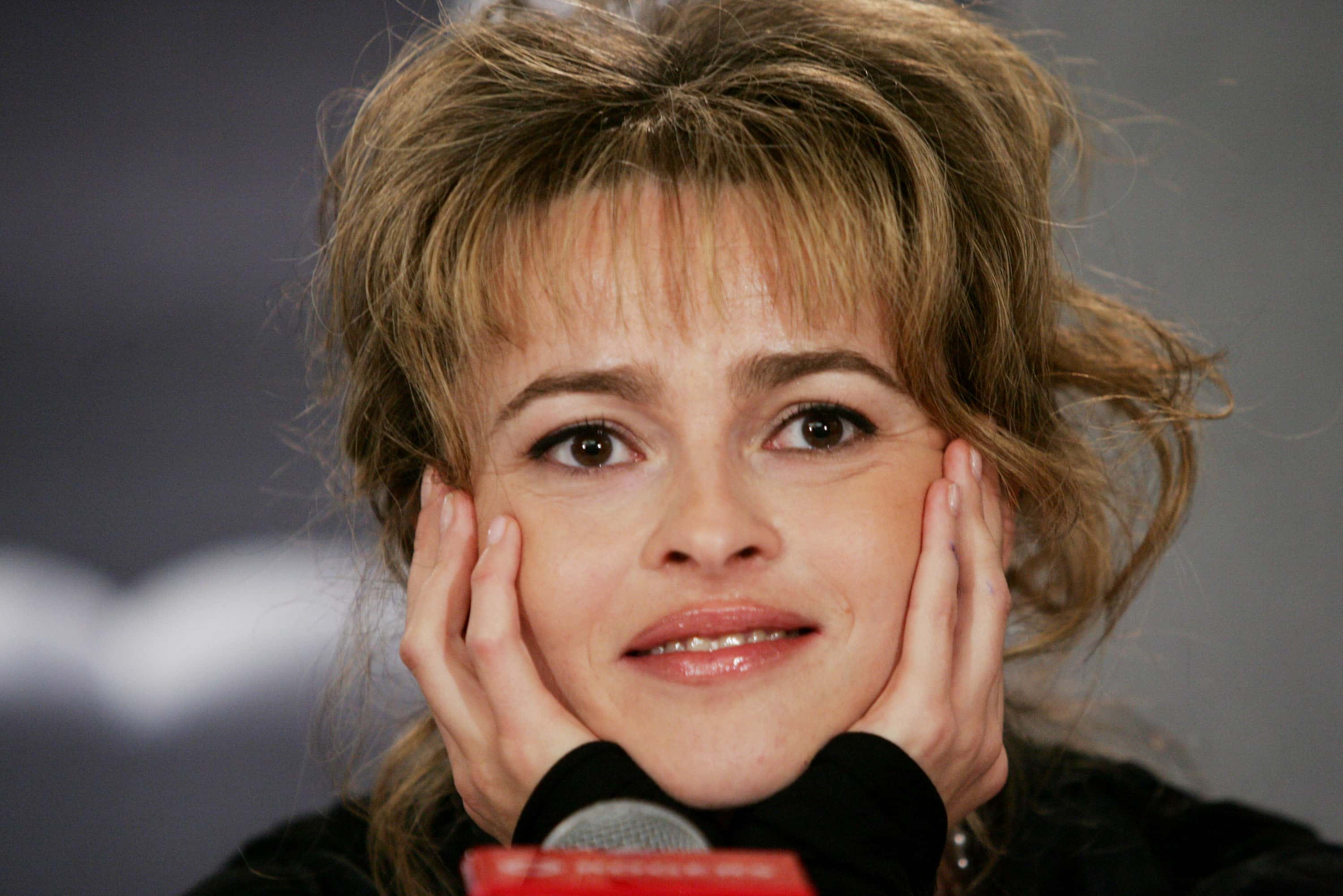 Actress Helena Bonham Carter participate in a press conference for "Tim Burton's Corpse Bride"