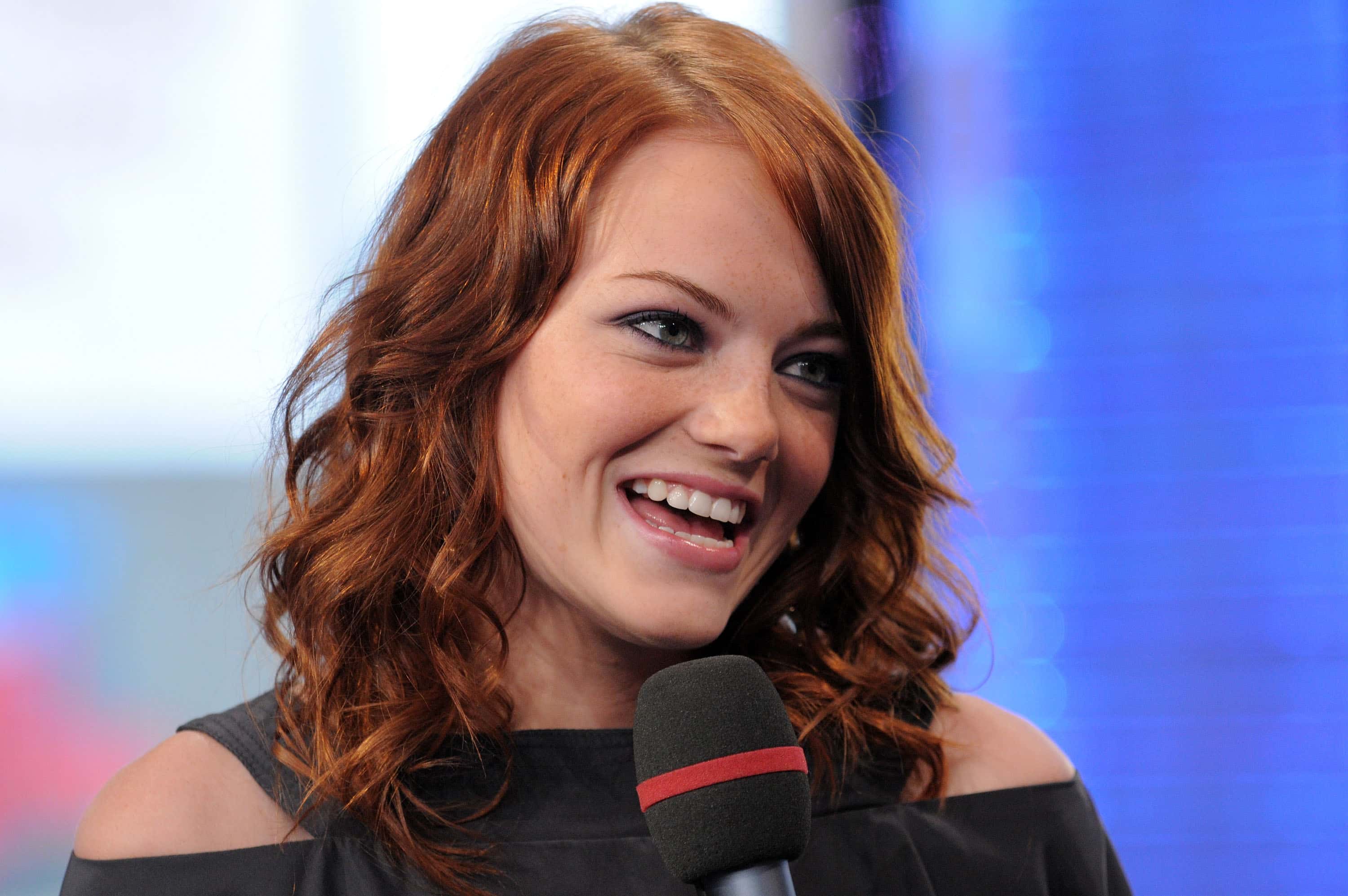 Actress Emma Stone appears onstage during MTV's TRL - 2008