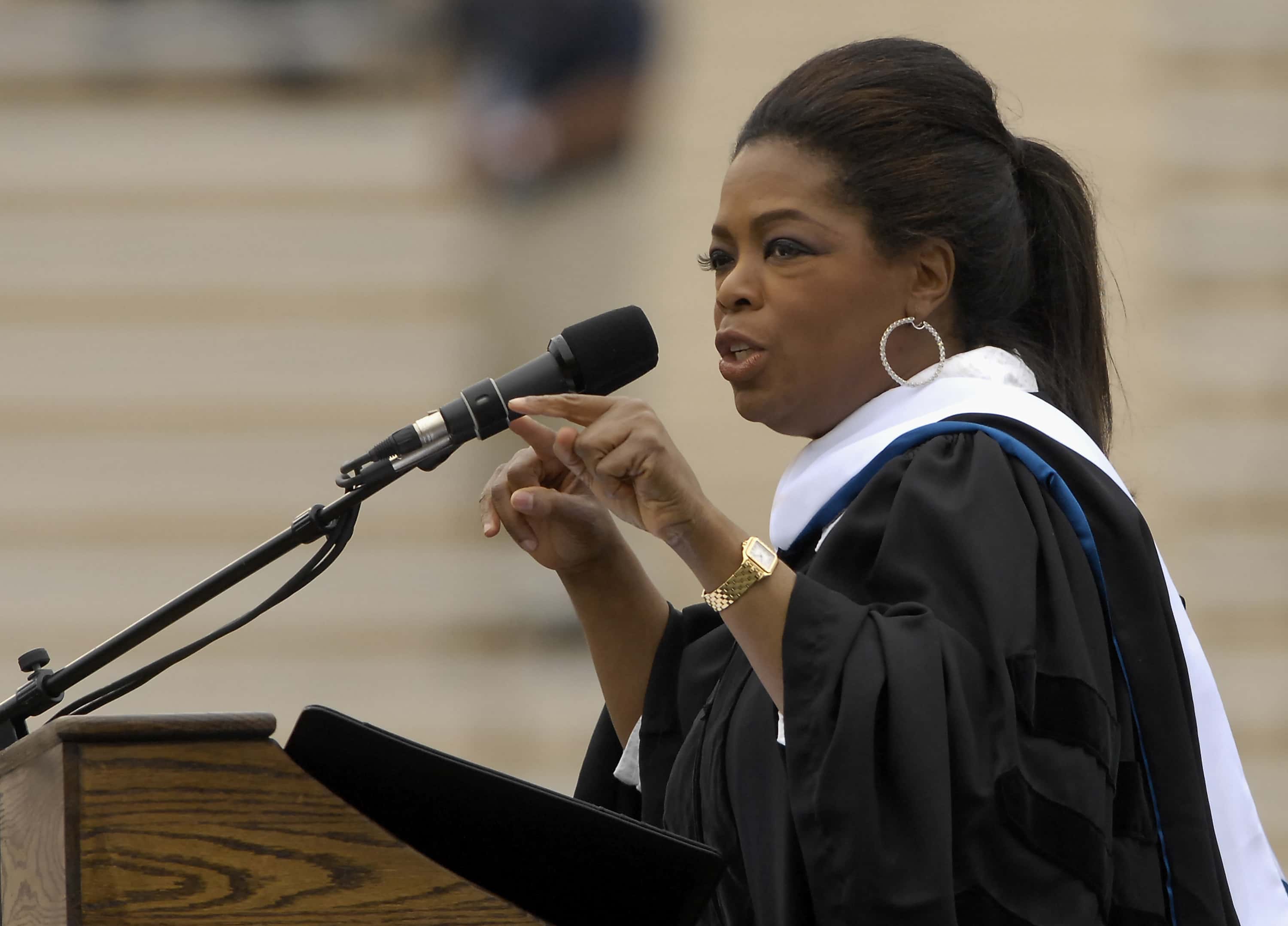 Oprah Winfrey speaks during the 2009 commencement ceremony