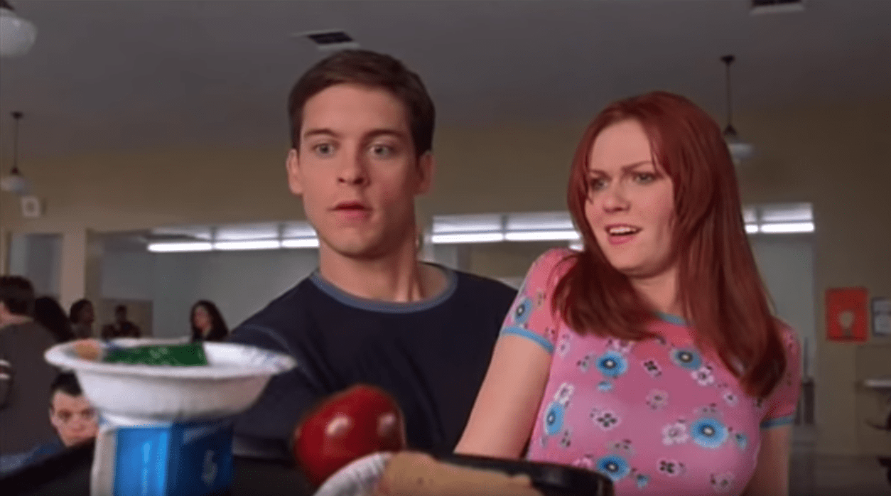 Peter Parker catches Mary Jane’s lunch