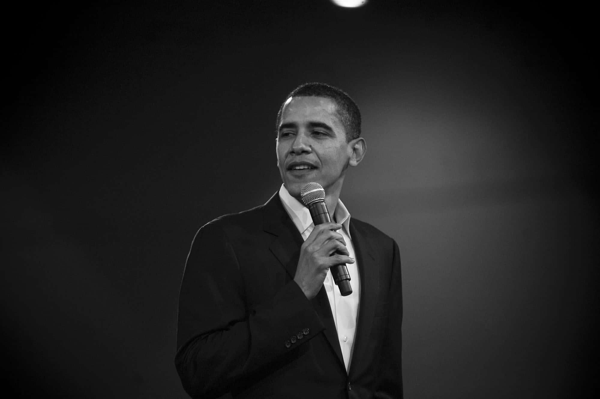 Sen. Obama wearing a suit