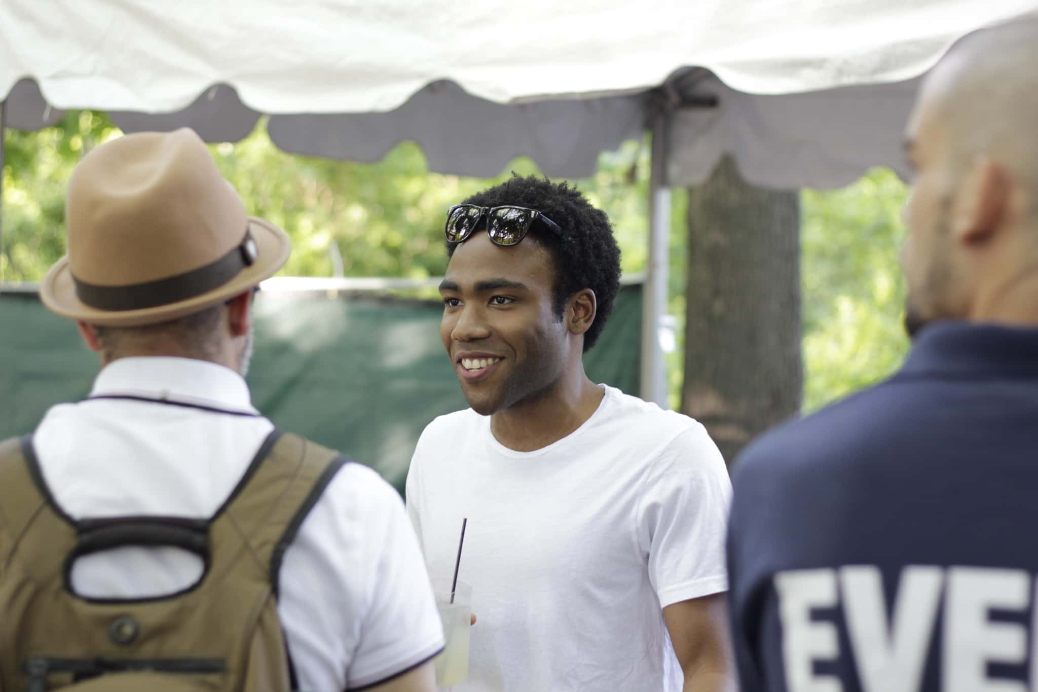 Donald Glover talking to David Cross