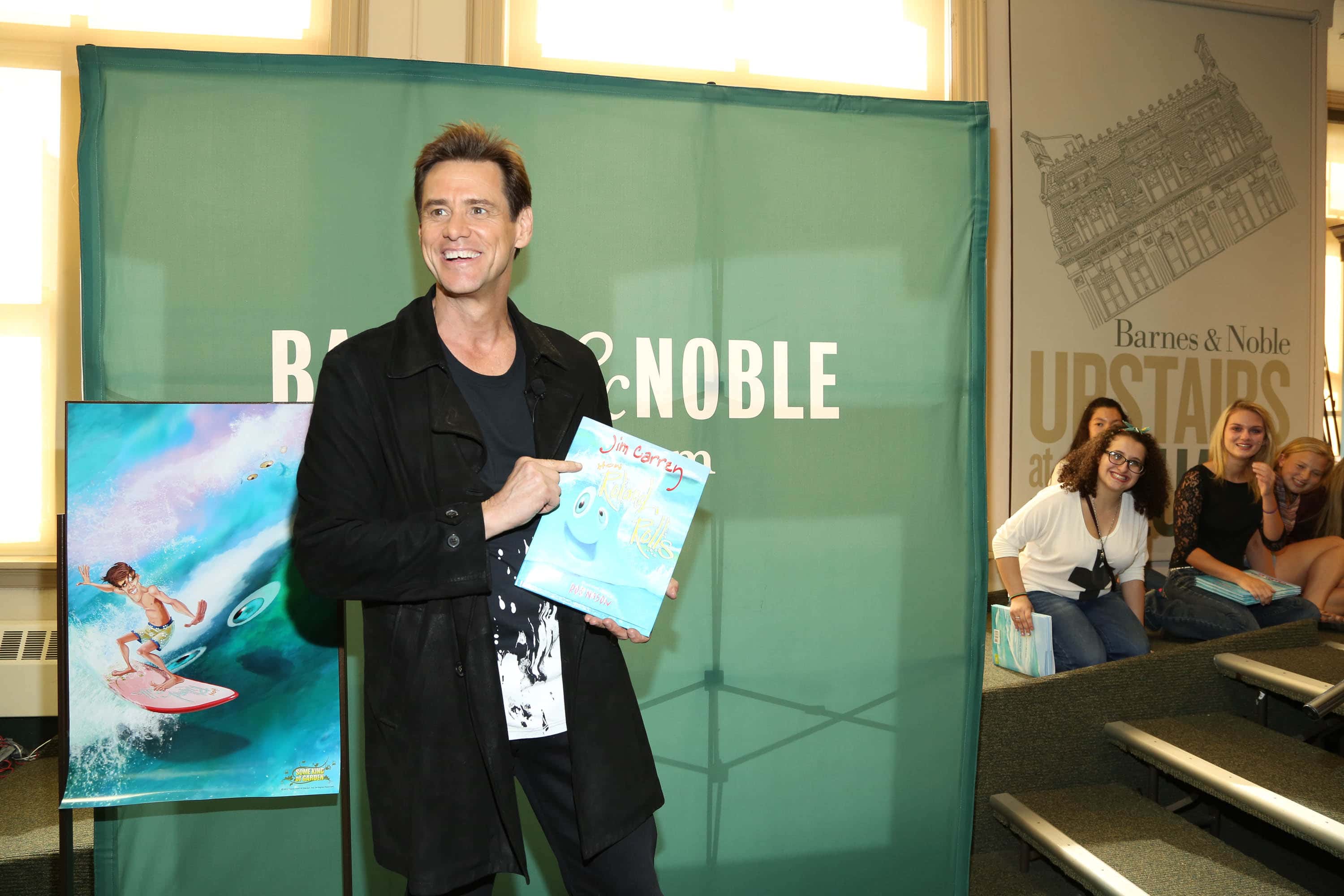 Jim Carrey Signs Copies Of His Children's Book "How Roland Rolls"