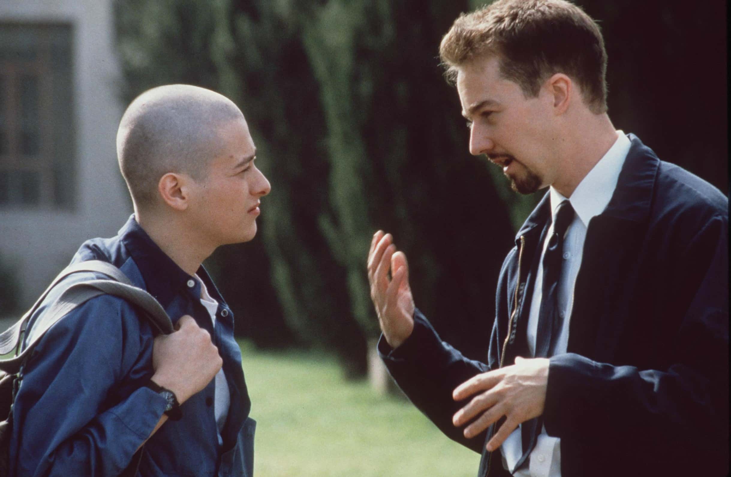 Ed Norton And Edward Furlong Stars In The New Movie 'American History X' L.L (Photo By Getty Images)
