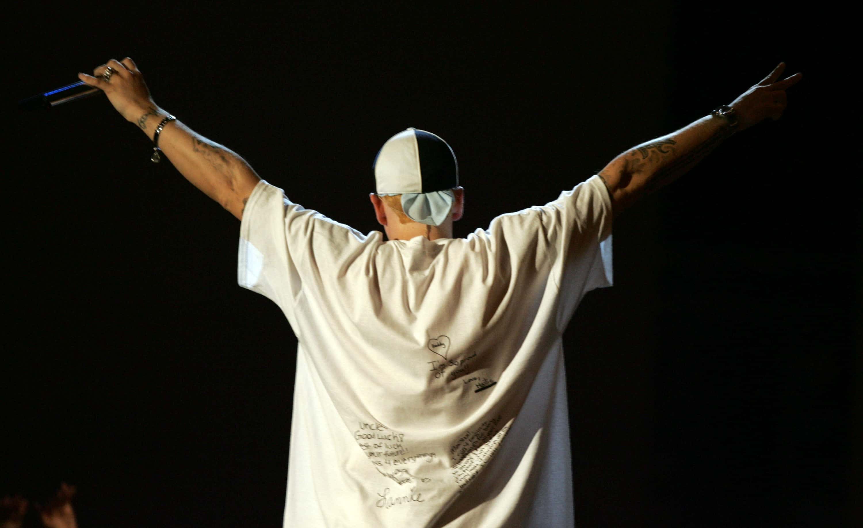Eminem with white shirt