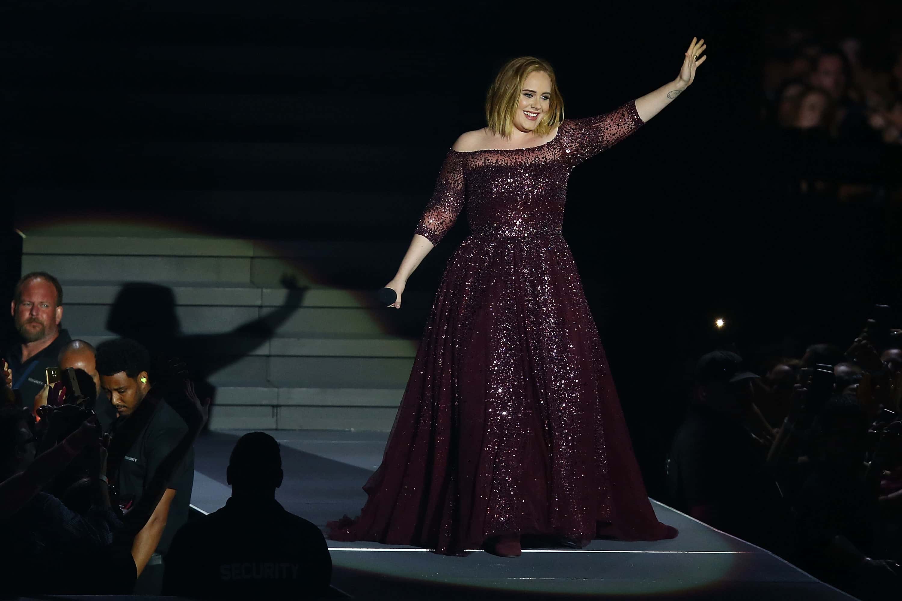Adele performs at Domain Stadium on February 28, 2017