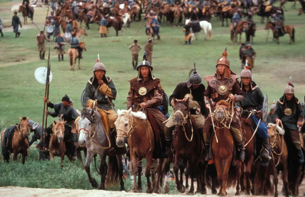 Genghis Khan conquering the world.
