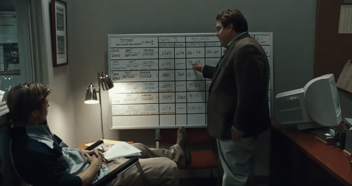 A visually captivating still taken from a pivotal moment in the film Moneyball (2011)