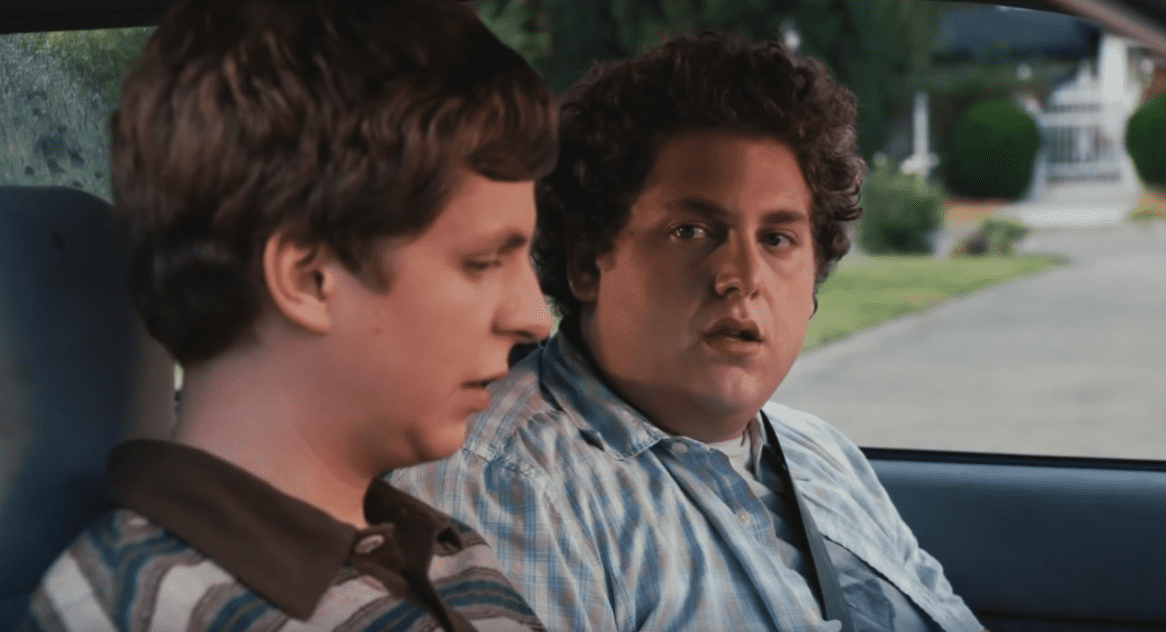 A visually captivating still taken from a pivotal moment in the film Superbad (2007)