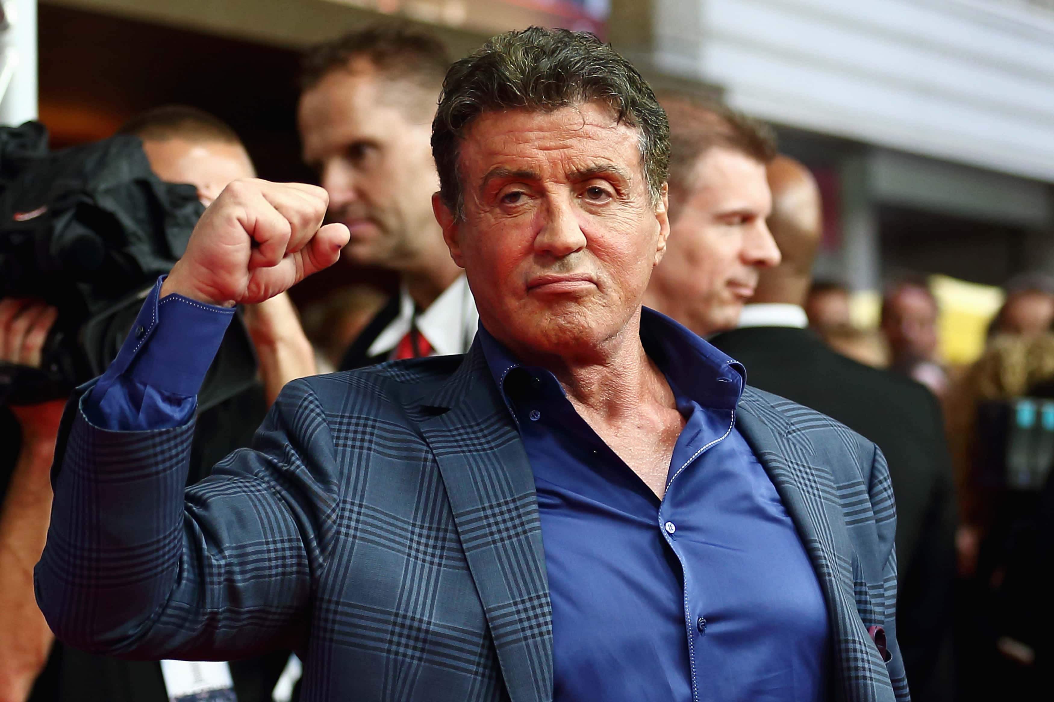 Sylvester Stallone attends the German premiere of the film 'The Expendables 3'