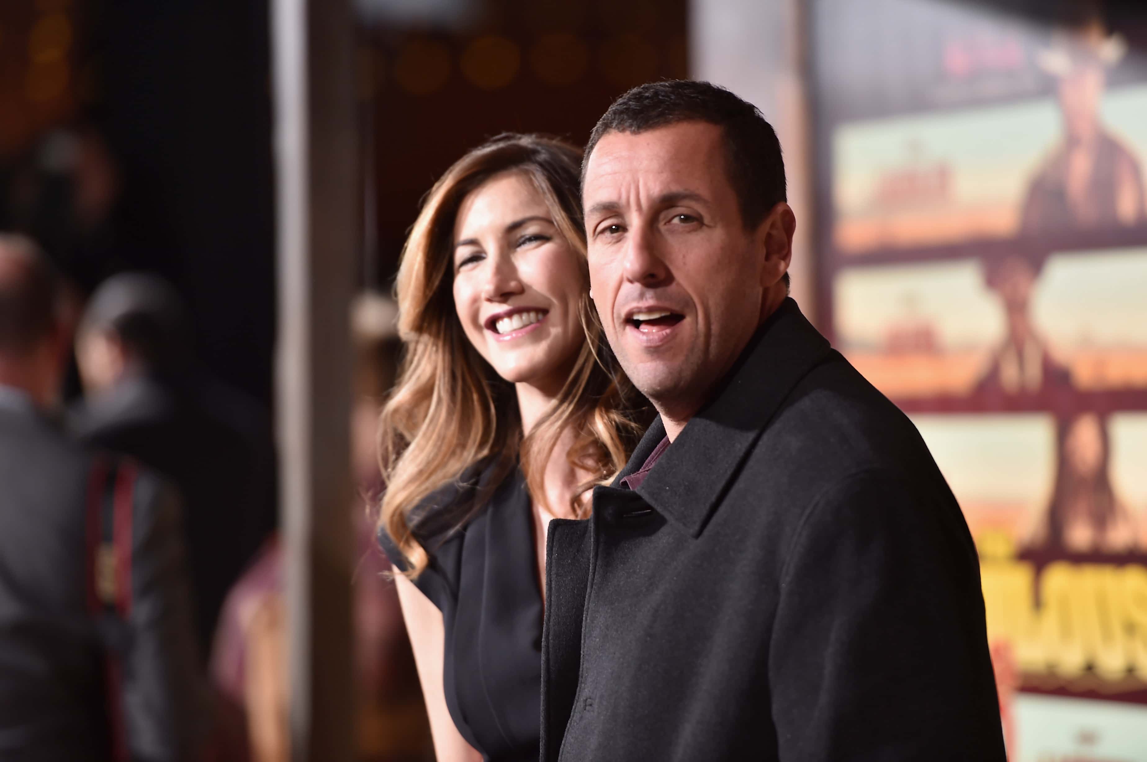 Jackie Sandler and actor Adam Sandler attend the premiere of Netflix's "The Ridiculous 6"