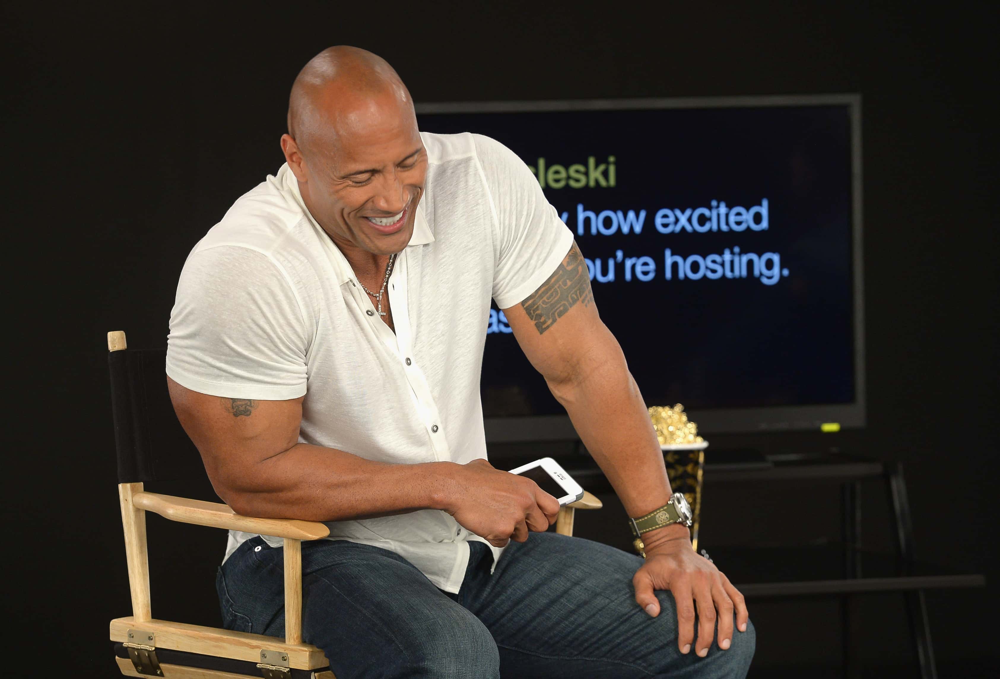  Dwayne Johnson preps to host the 2016 MTV Movie Awards at The Edition on February 20, 2016 in Miami Beach, Florida.