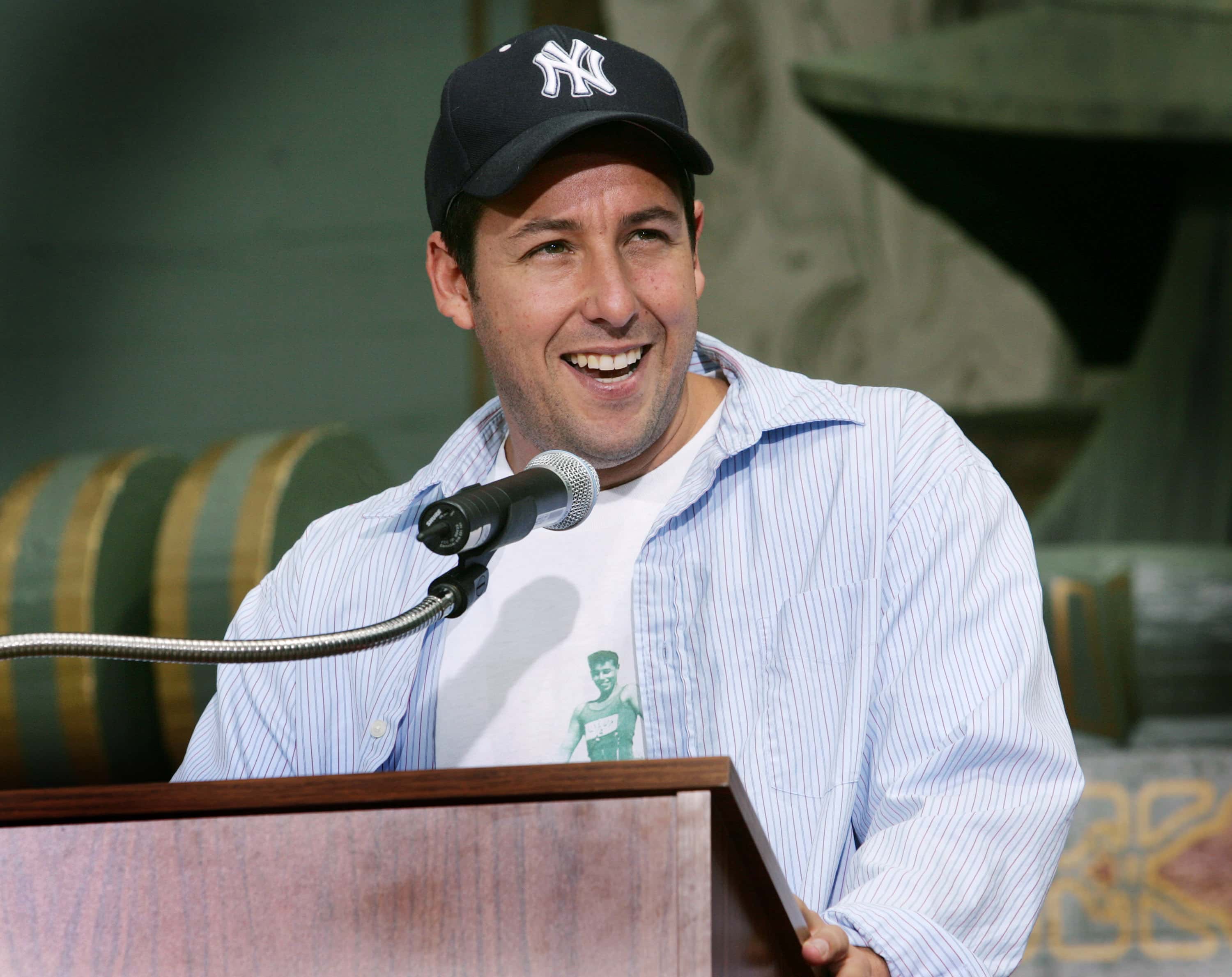 Adam Sandler Attends Foot And Hand Print Ceremony in Hollywood, California