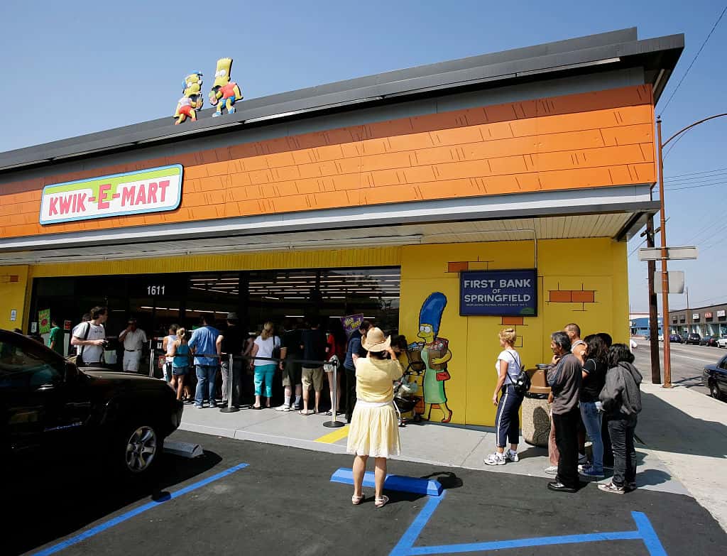 USA - 7-Eleven Gets 'Simpsons' Makeover Into Kwik-E-Mart.