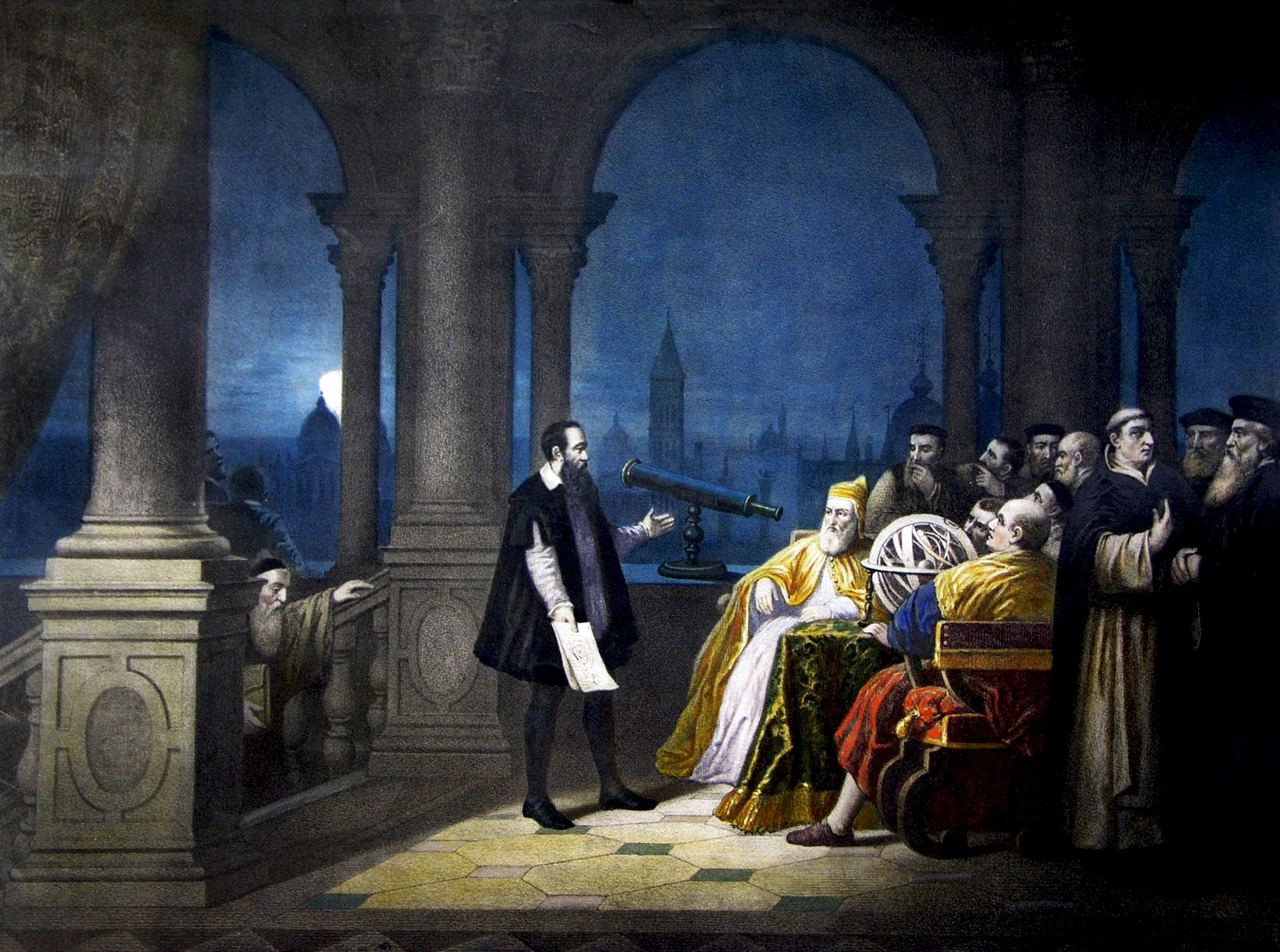 Galileo shows his telescope to the Doge Leonardo Donato.