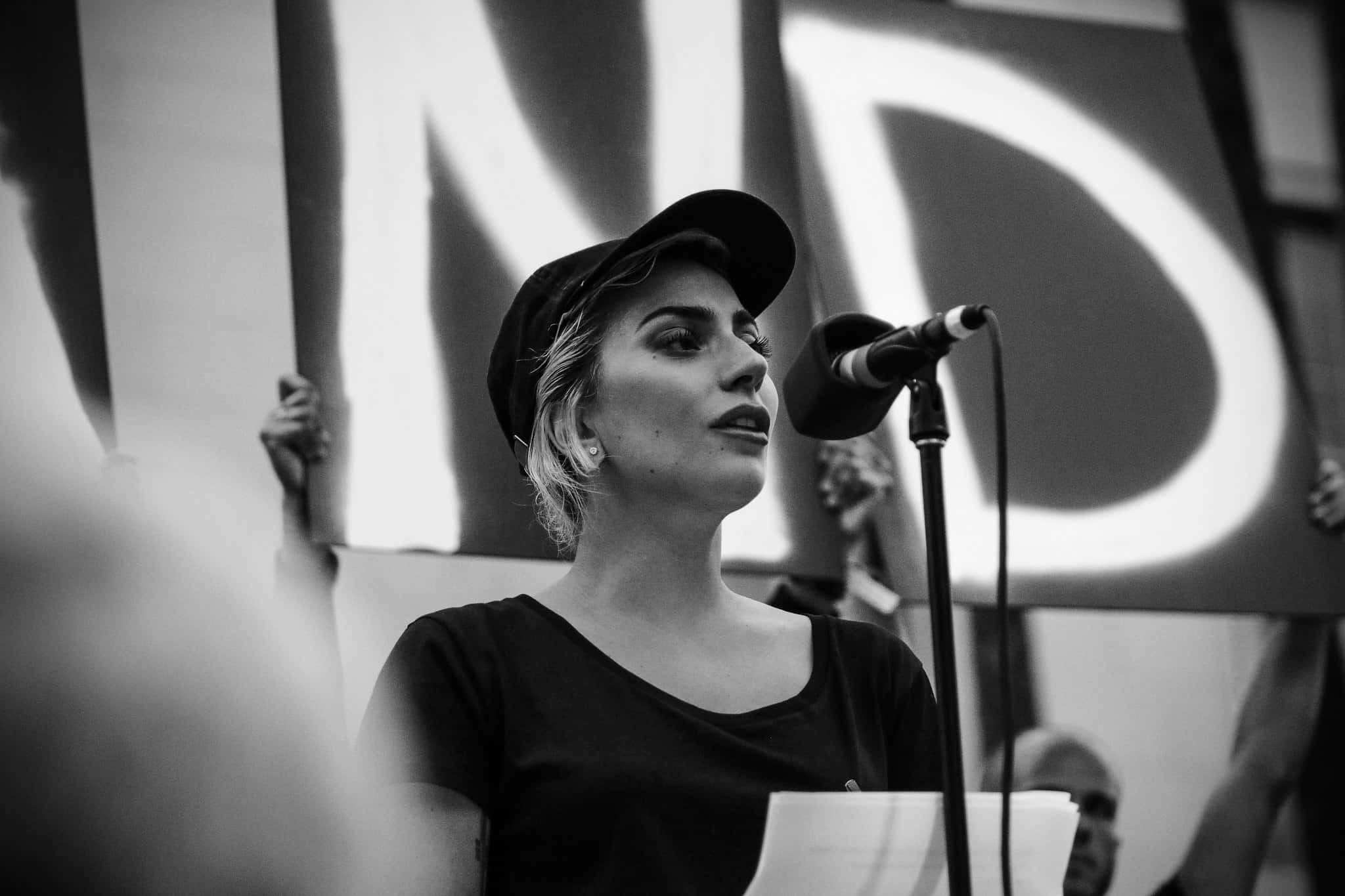 Lady Gaga performing on stage