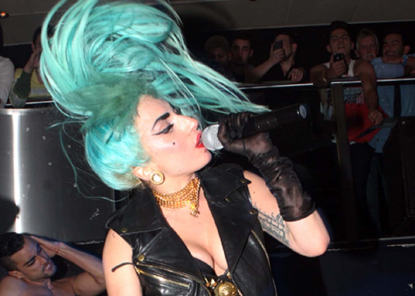 Lady Gaga performing on stage