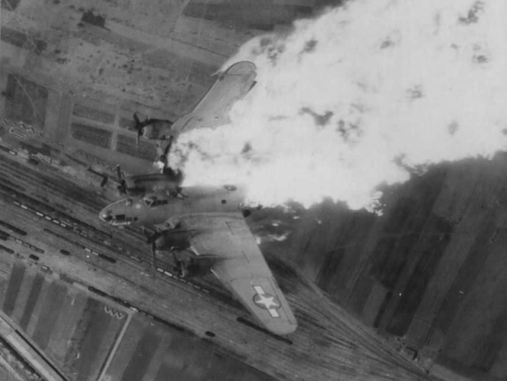 Flying fortress destroyed over nis yards