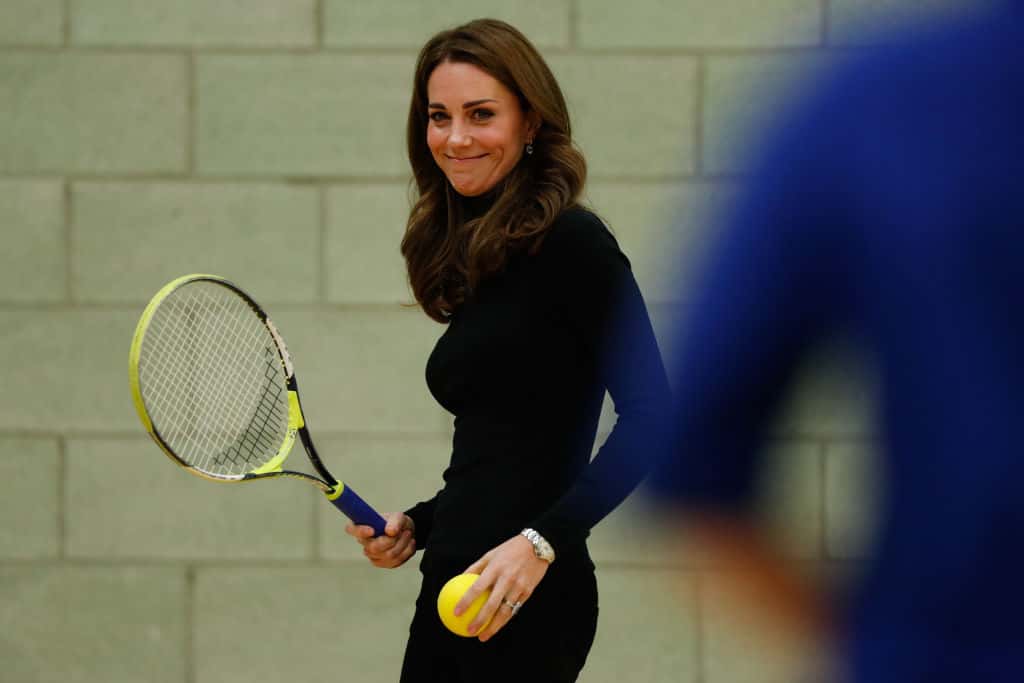 Catherine, Duchess of Cambridge, plays tennis
