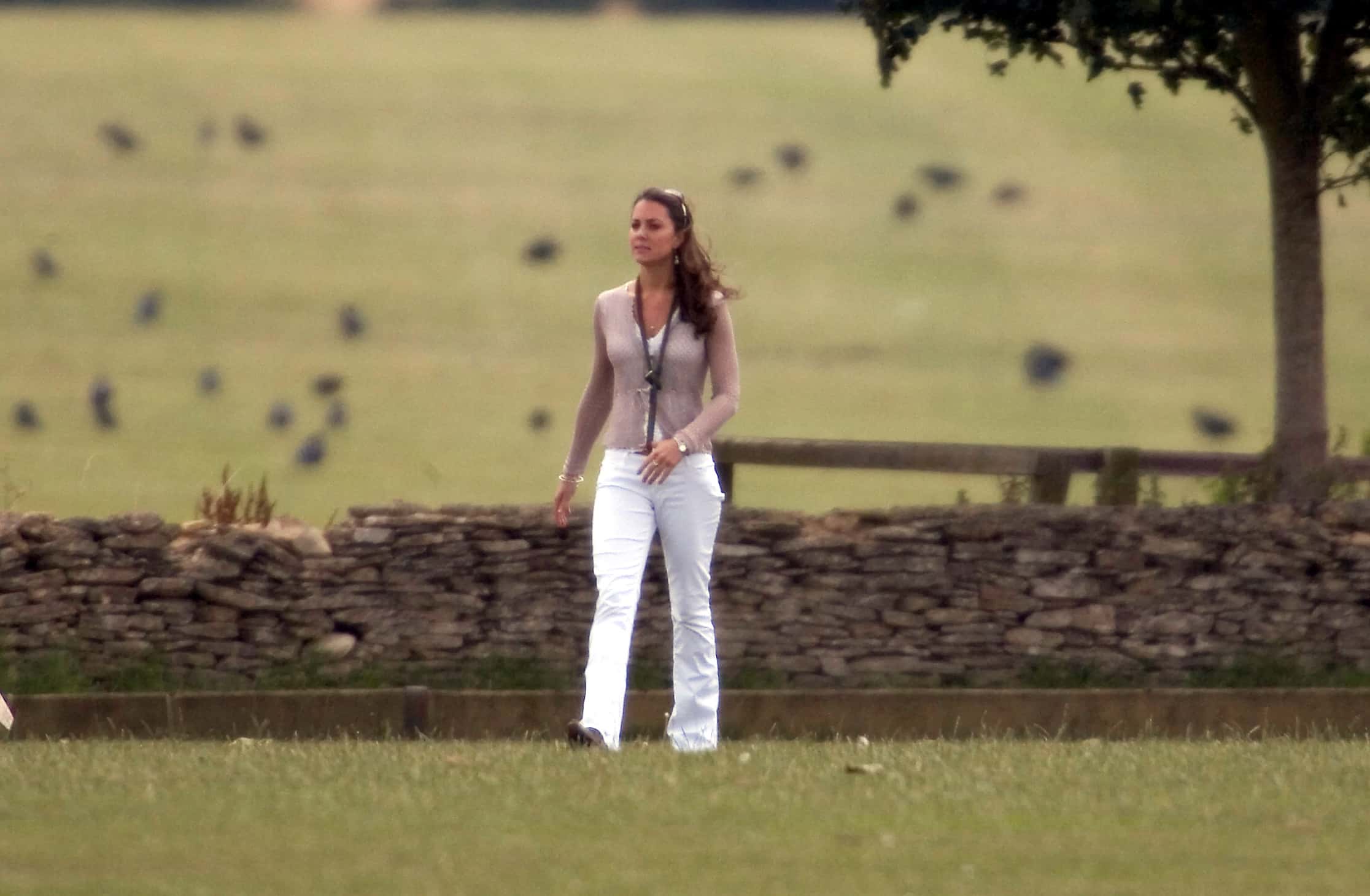 Kate Middleton wearing a white pants