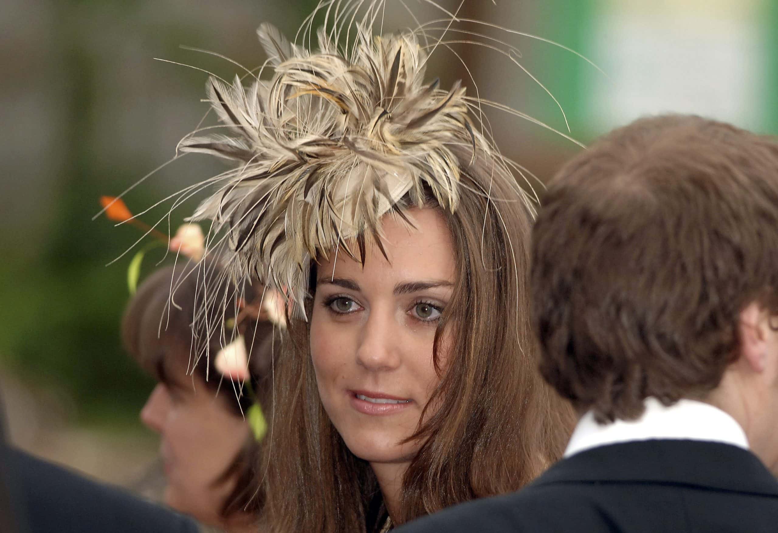 Kate Middleton departs the wedding of Laura Parker Bowles and Harry Lopes