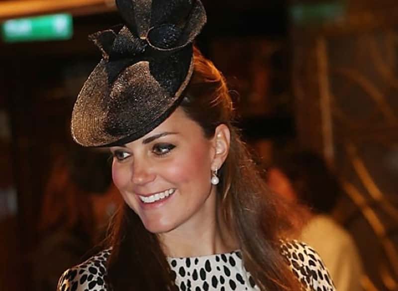 Kate Middleton wearing a black hat