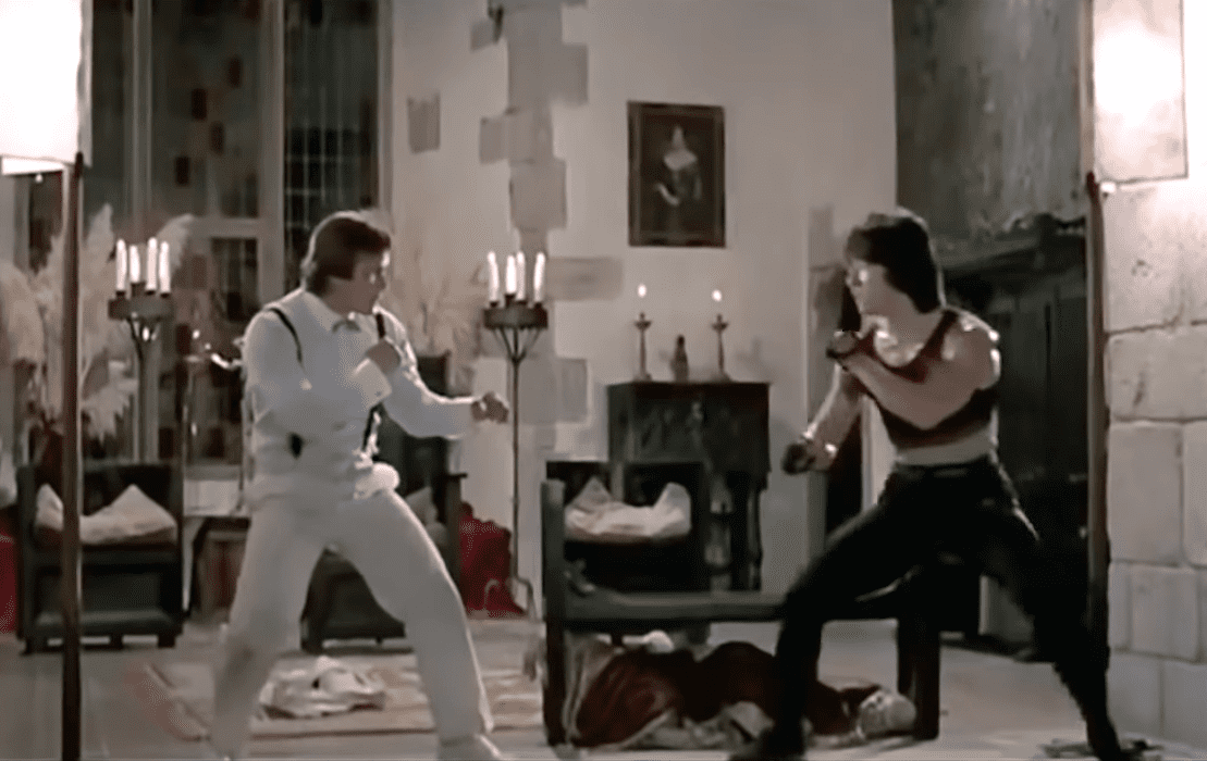 Screenshot from the movie Wheels on Meals (1984)