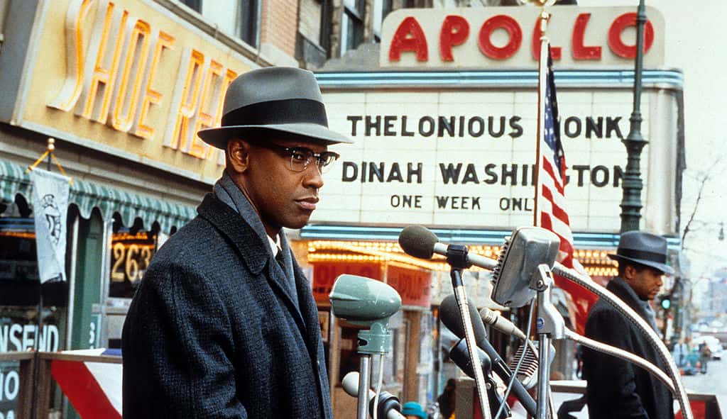 Denzel Washington in a scene from 'Malcolm X', 1992 