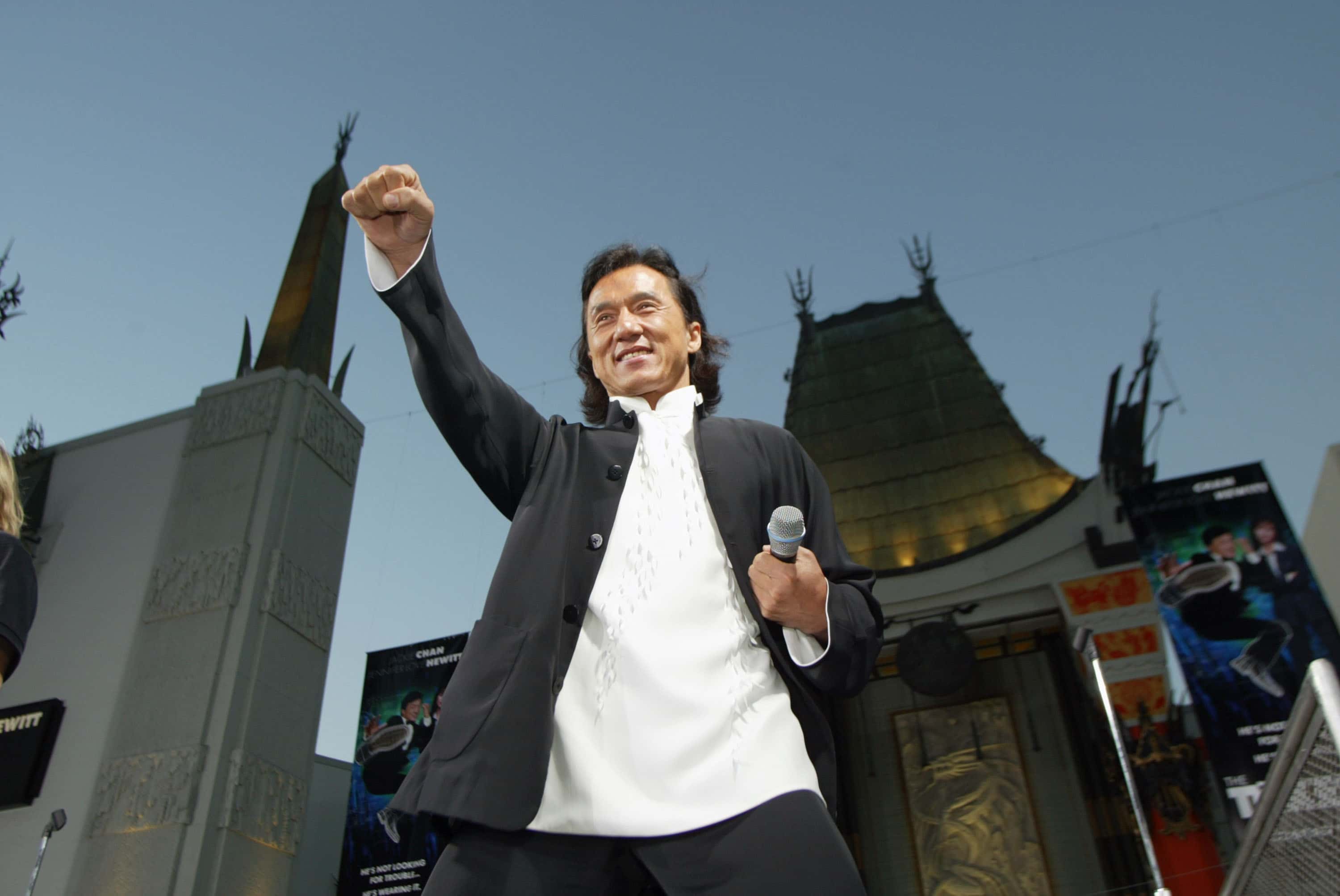 Jackie Chan at the premiere of "The Tuxedo" at the Chinese Theatre