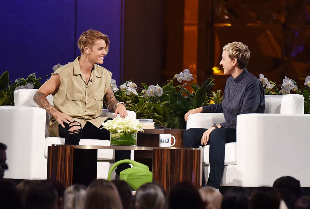  Justin Bieber and Ellen Degeneres appear at 