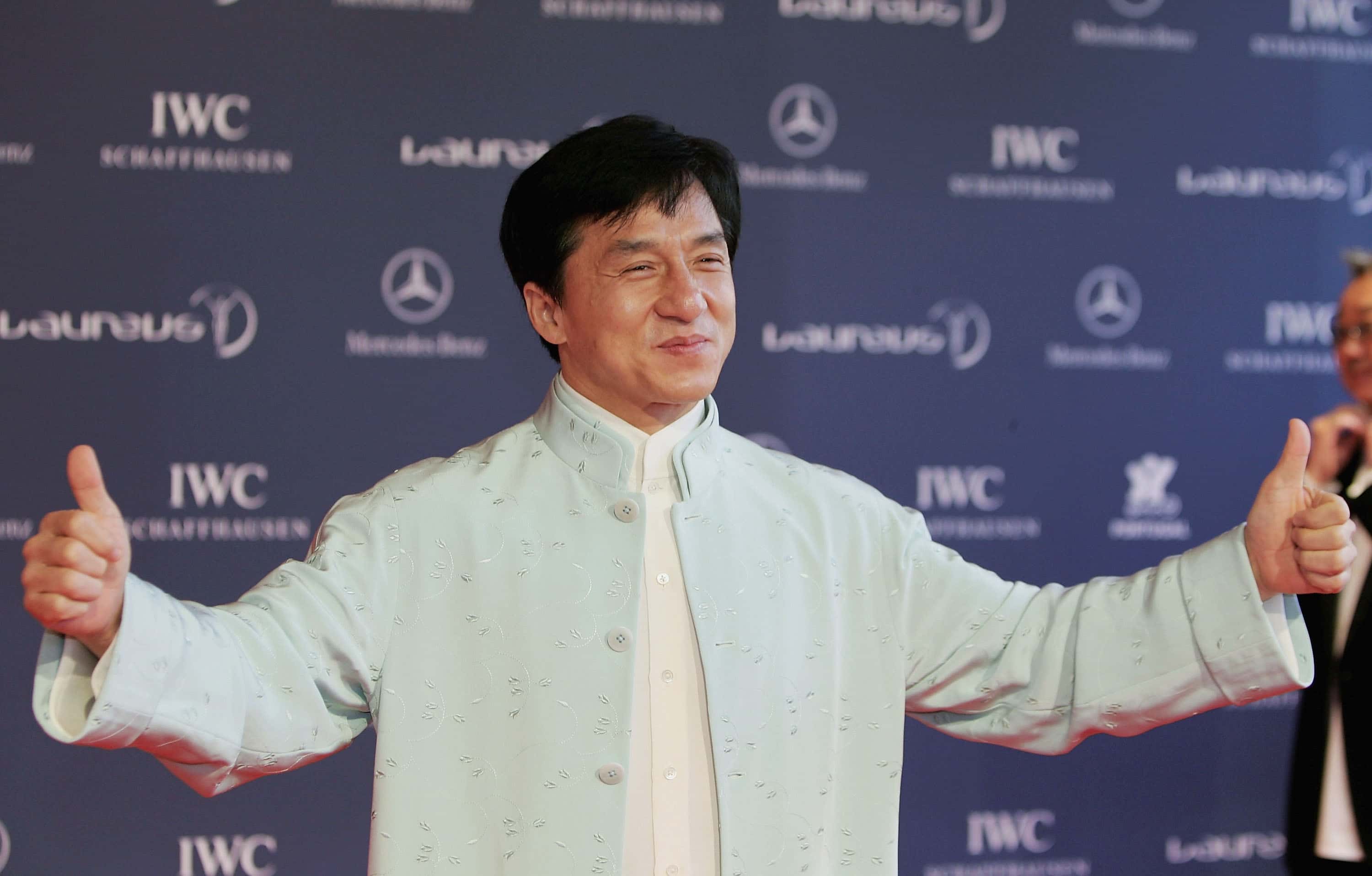 Hollwood actor Jackie Chan arrives at the Laureus World Sports Awards