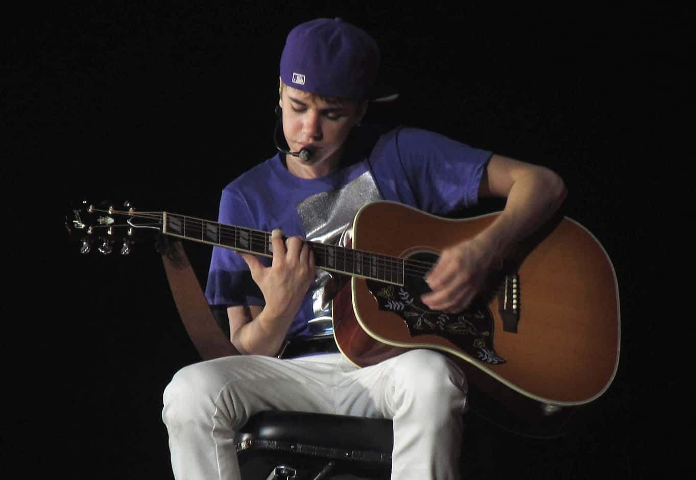 Justin Bieber performing 