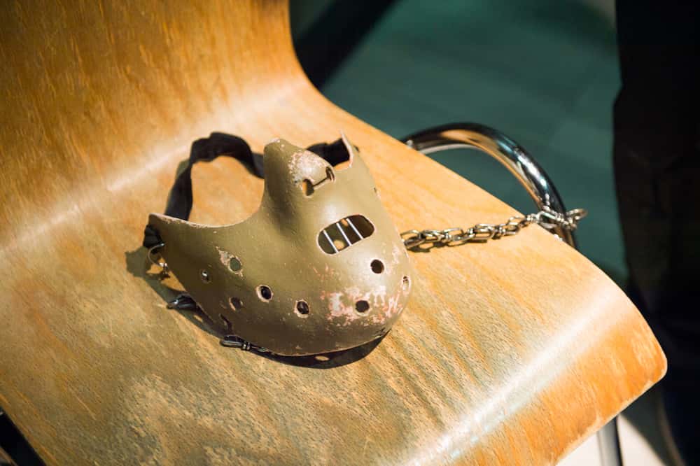 Mask of Hannibal Lecter in the Madame Tussauds museum in Amsterdam